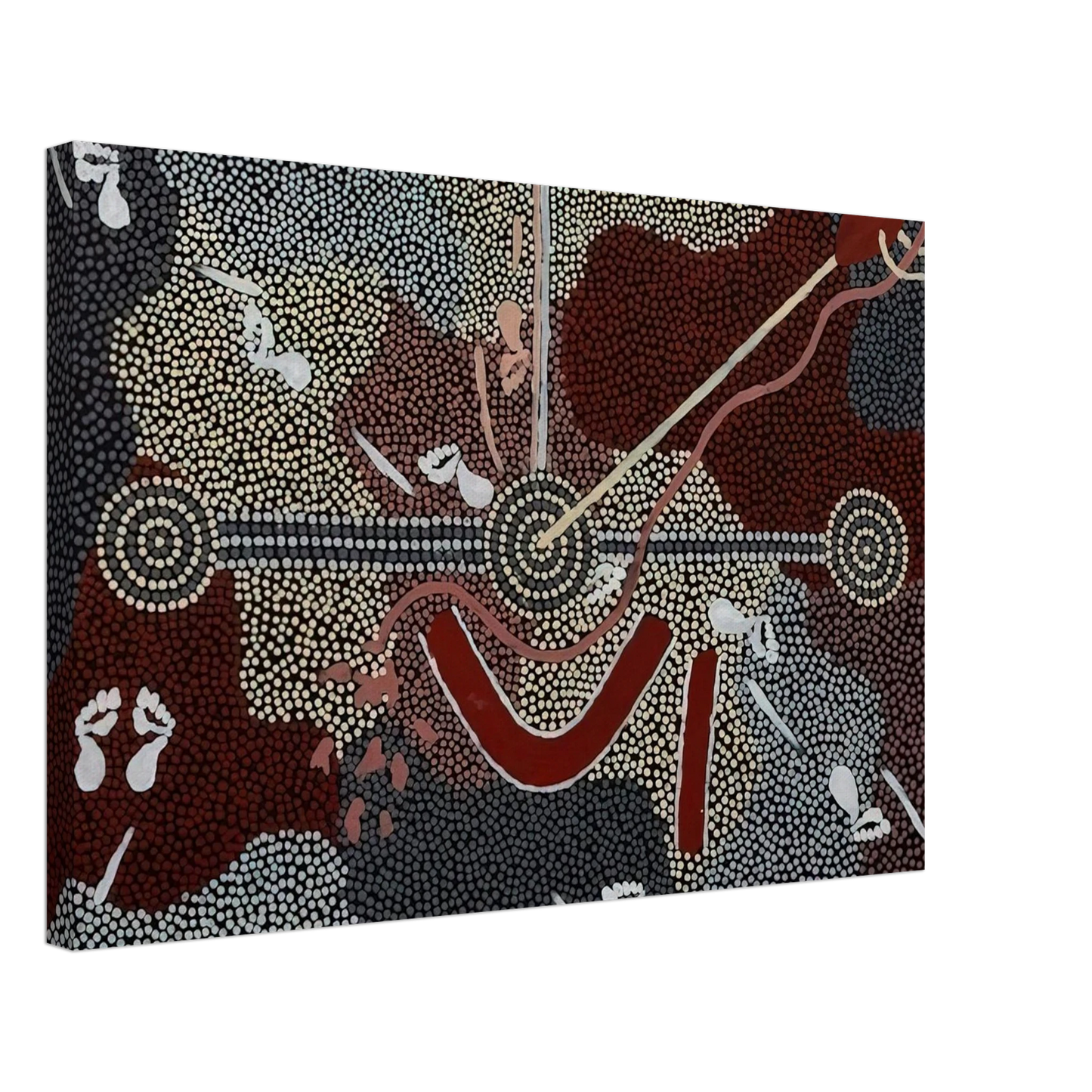 Clifford Possum Tjapaltjarri - Love Story - 1998 Canvas - 40x60 cm / 16x24 inches-canvas