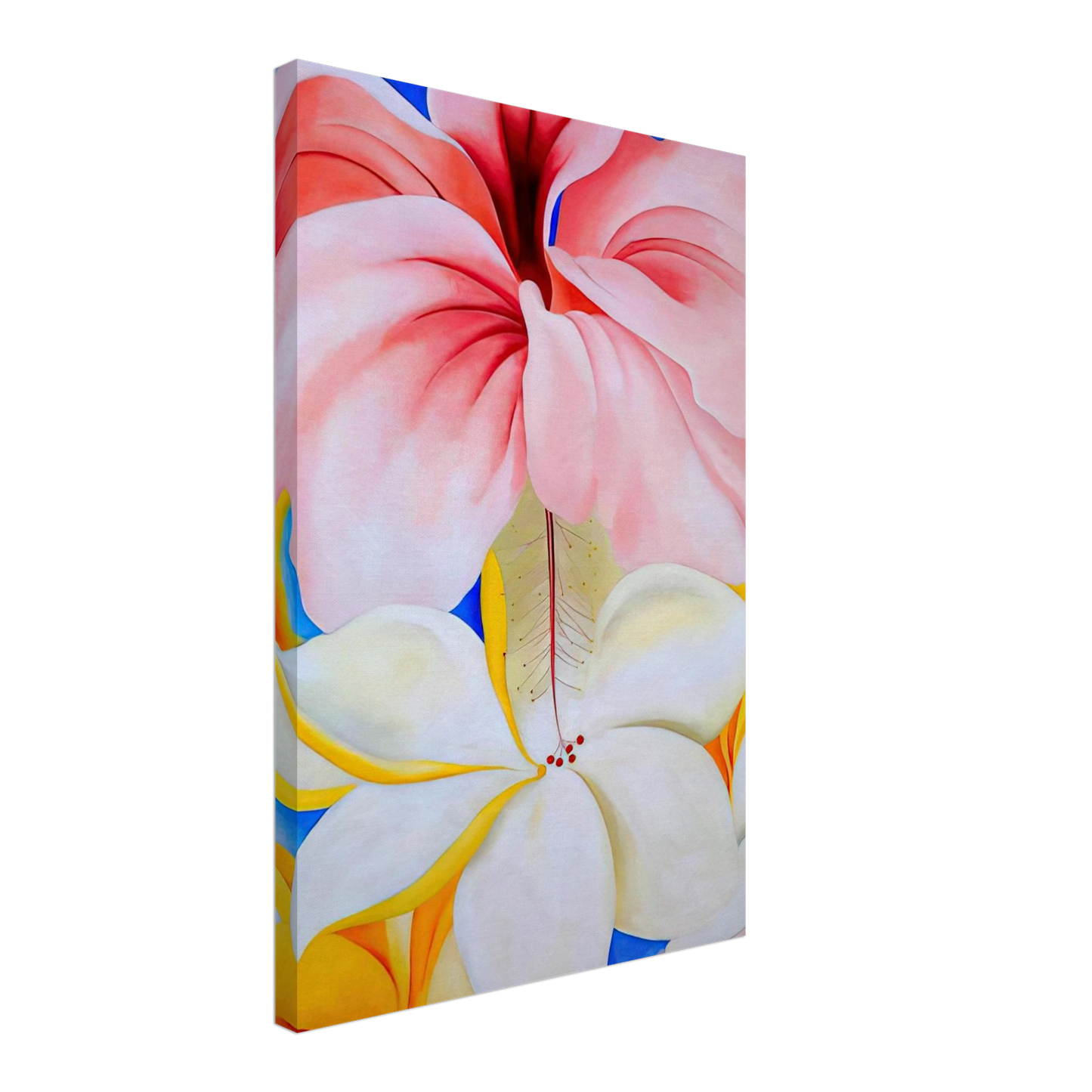 Georgia O'Keeffe - Hibiscus with Plumeria Canvas - 40x60 cm / 16x24 inches-canvas