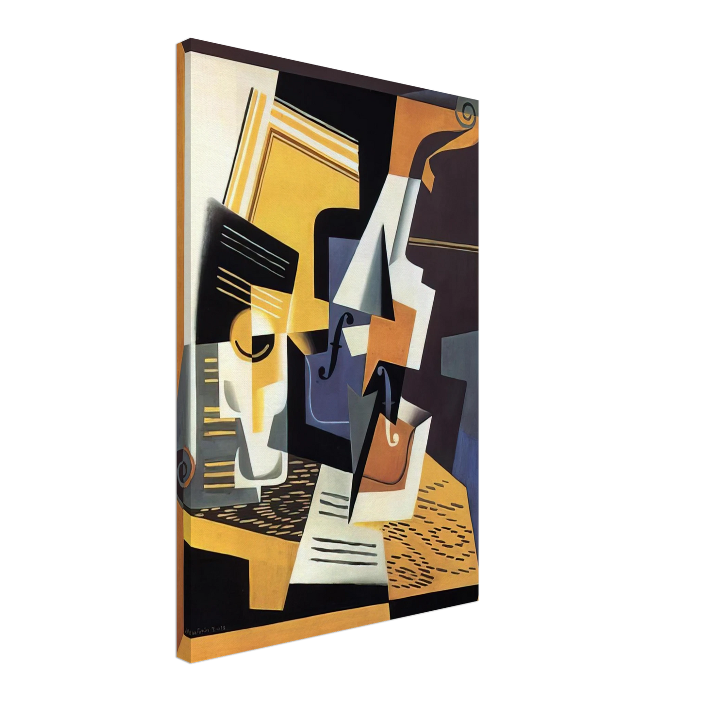 Juan Gris - VIOLIN AND GLASS 1918 Canvas - 40x60 cm / 16x24 inches-canvas