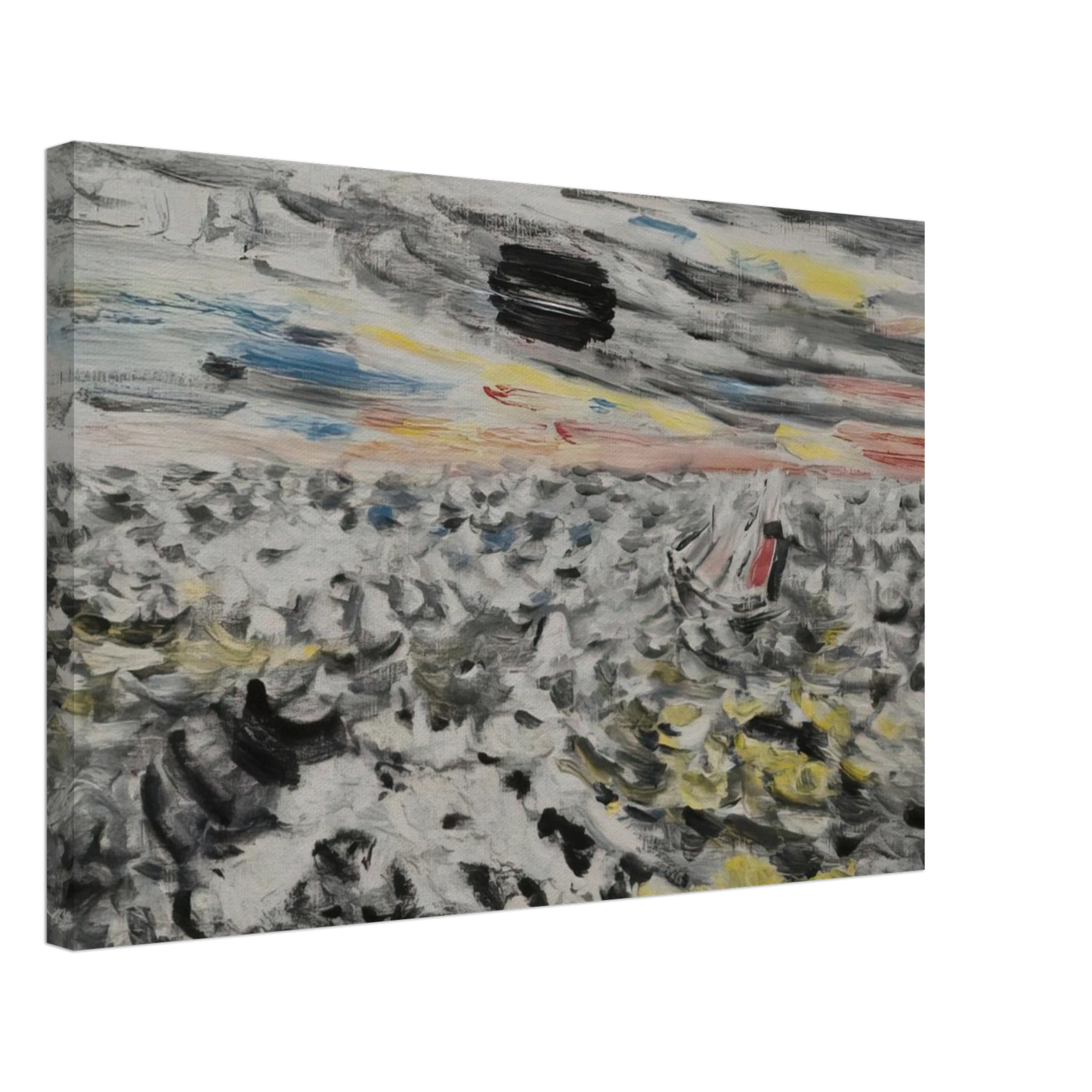 John Marin - Movement in Greys and Yellows - 1946 Canvas - 70x100 cm / 28x40 inches-canvas