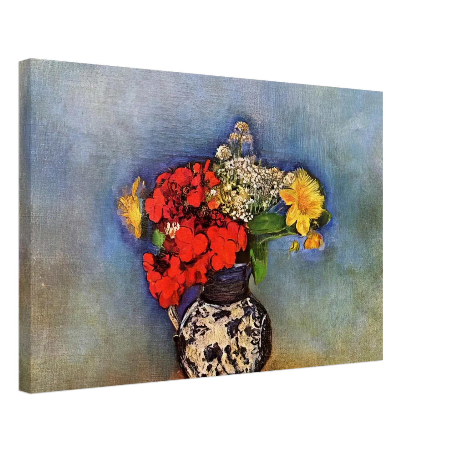 Odilon Redon - GERANIUMS 1910 Canvas - 40x60 cm / 16x24 inches-canvas