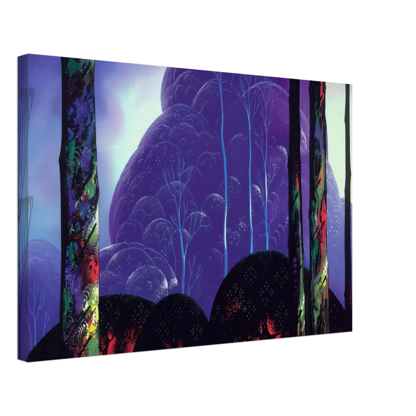 Eyvind Earle - Purple Sunset Canvas - 40x60 cm / 16x24 inches-canvas