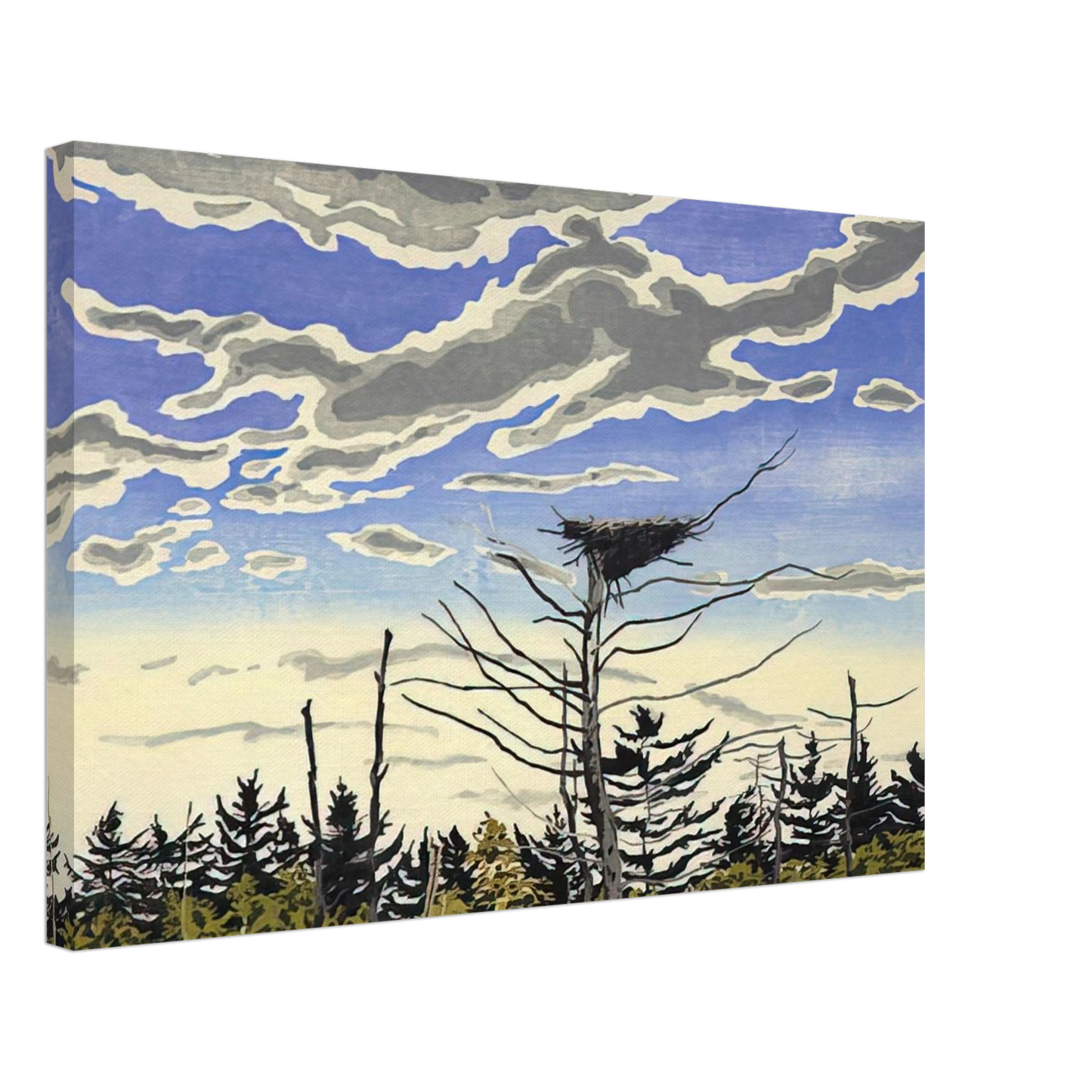 Neil Welliver - Osprey’s Nest - 1980 Canvas - 40x60 cm / 16x24 inches-canvas