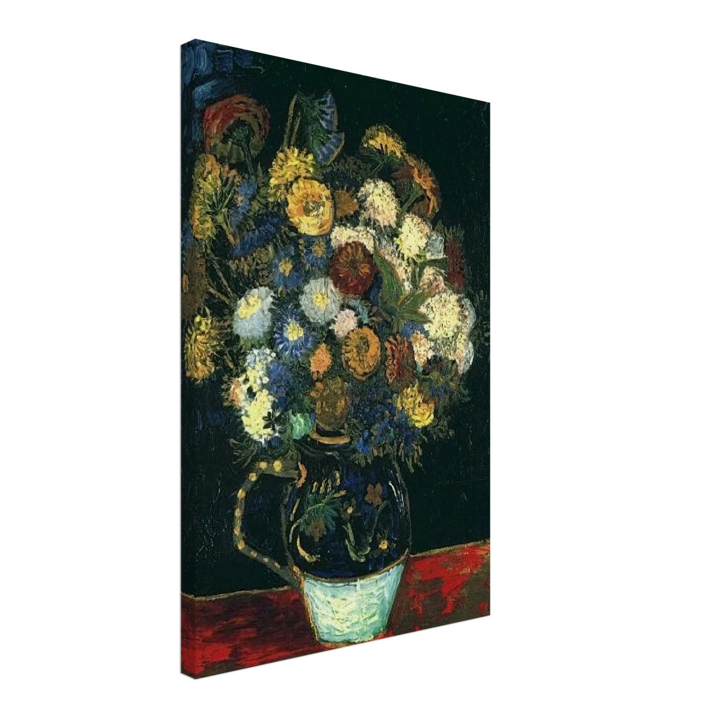 Vincent van Gogh - Still Life Vase with Zinnias Canvas - 40x60 cm / 16x24 inches-canvas