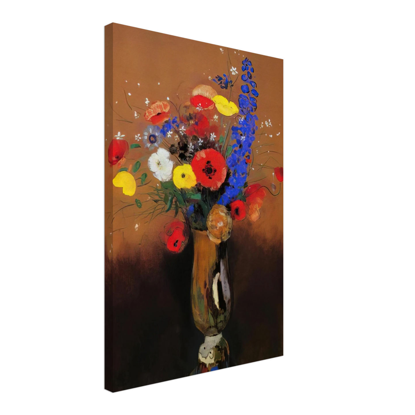 Odilon Redon - WILD FLOWERS IN A LONG NECKED VASE Canvas - 40x60 cm / 16x24 inches-canvas