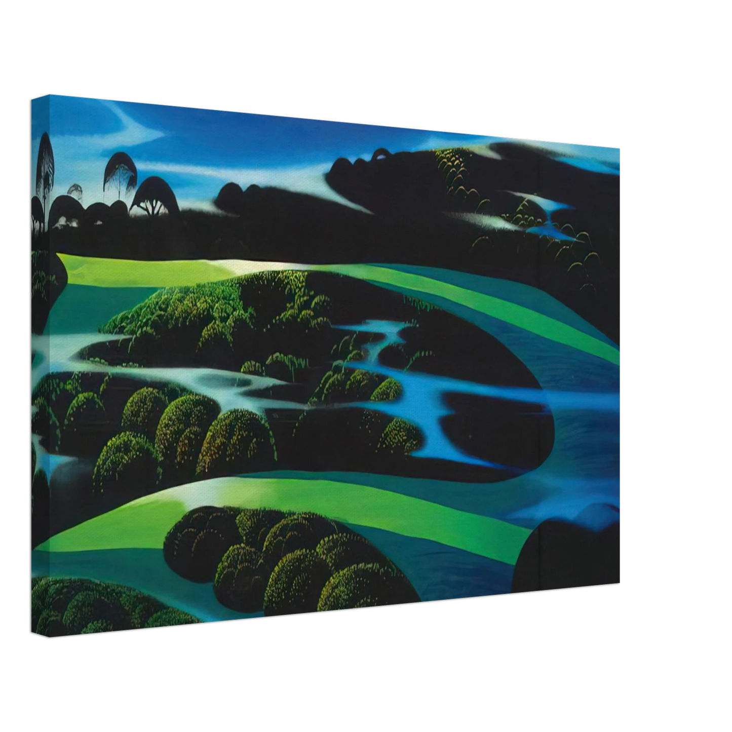 Eyvind Earle - Summers Twilight Canvas - 40x60 cm / 16x24 inches-canvas