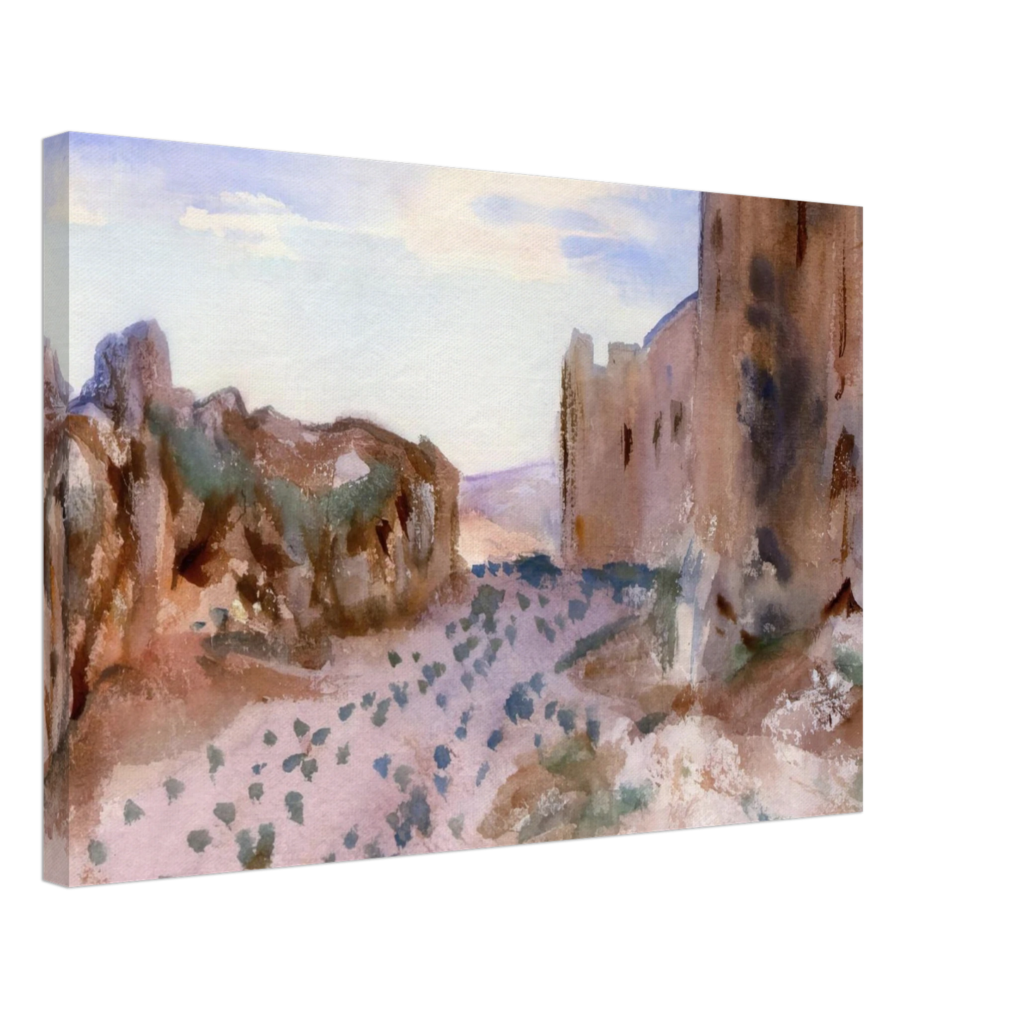 John Singer Sargent - Fortress, Roads and Rocks Canvas - 40x60 cm / 16x24 inches-canvas