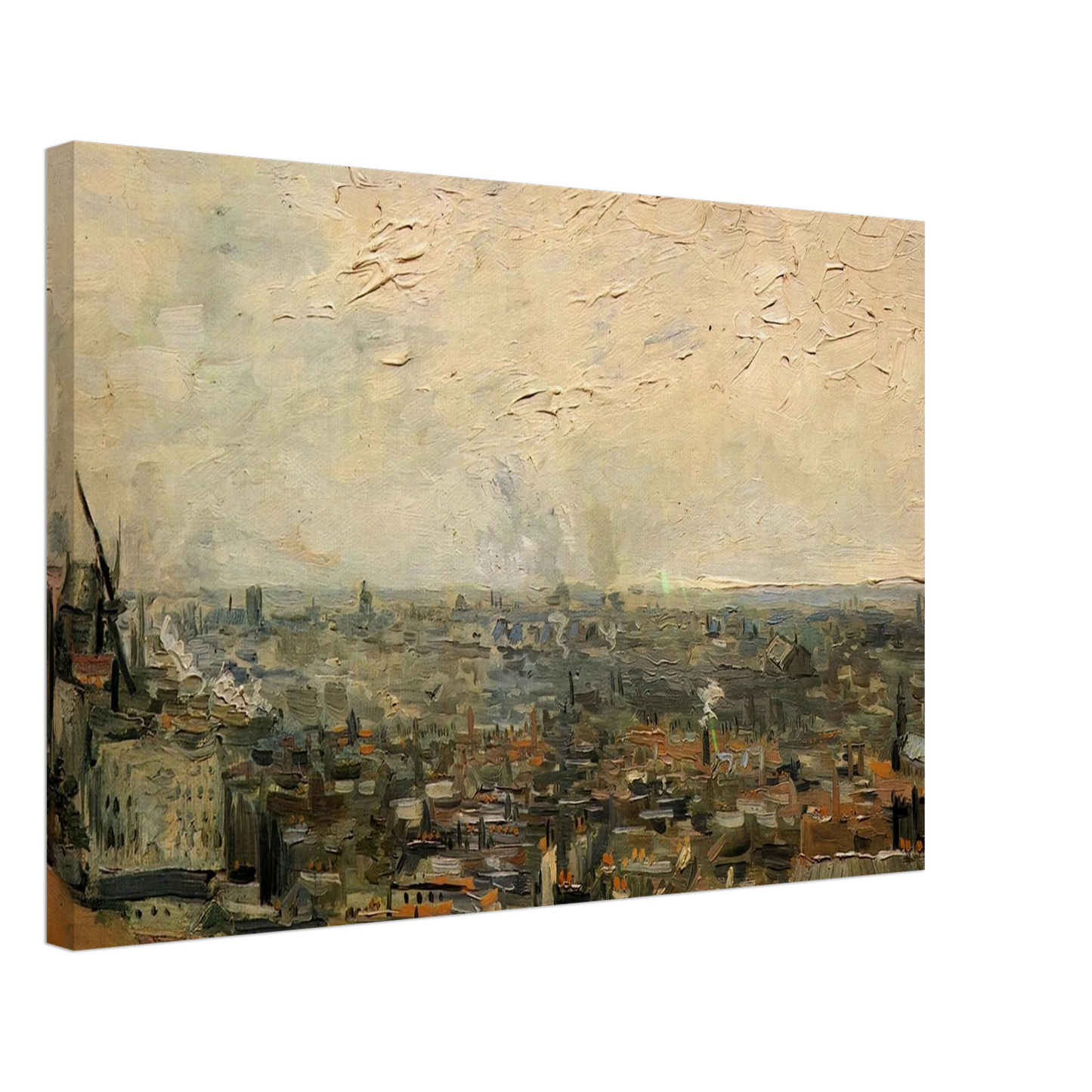 Vincent van Gogh - View of Paris from Montmartre Canvas - 70x100 cm / 28x40 inches-canvas