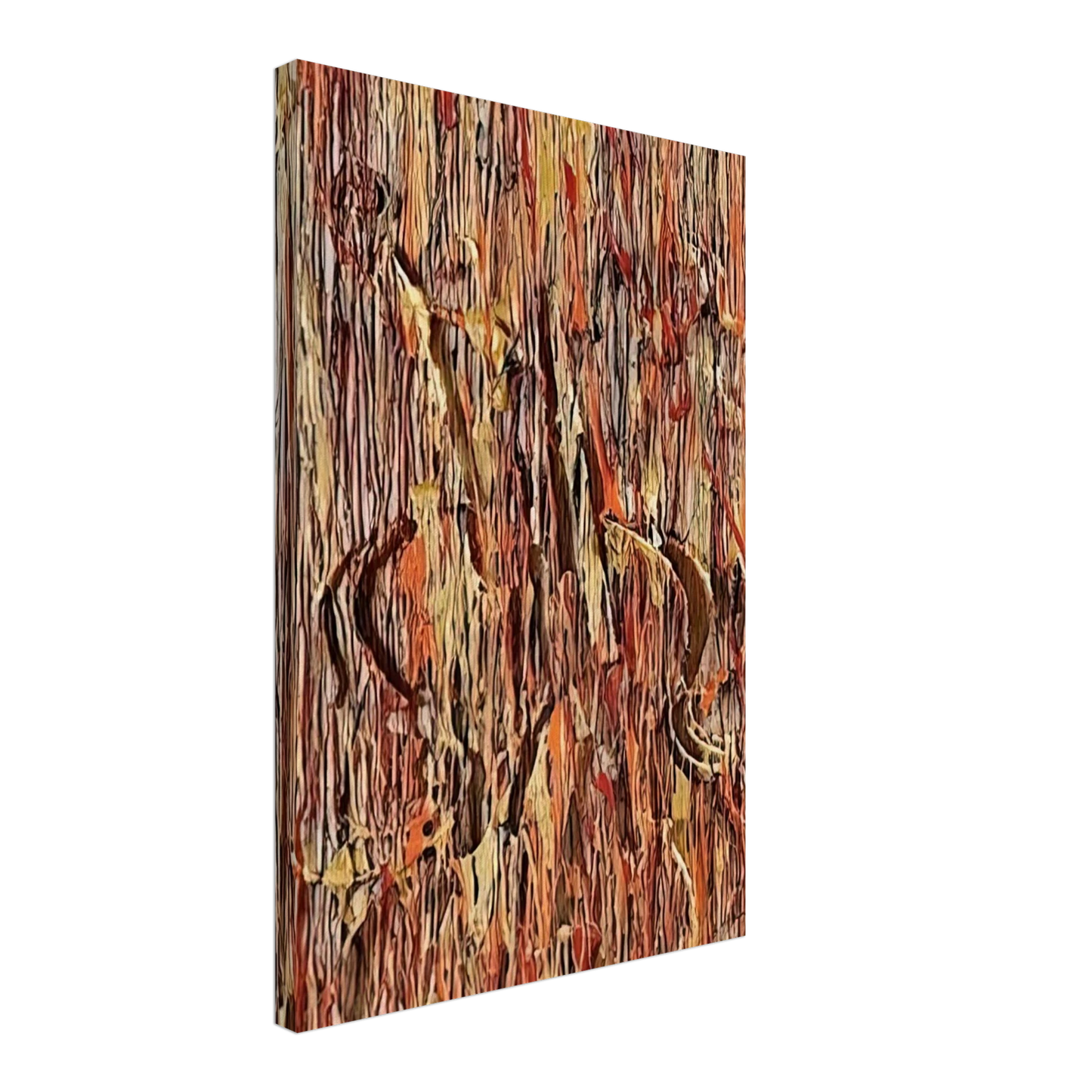 Arman - Gold and Red - 1990 Canvas - 70x100 cm / 28x40 inches-canvas