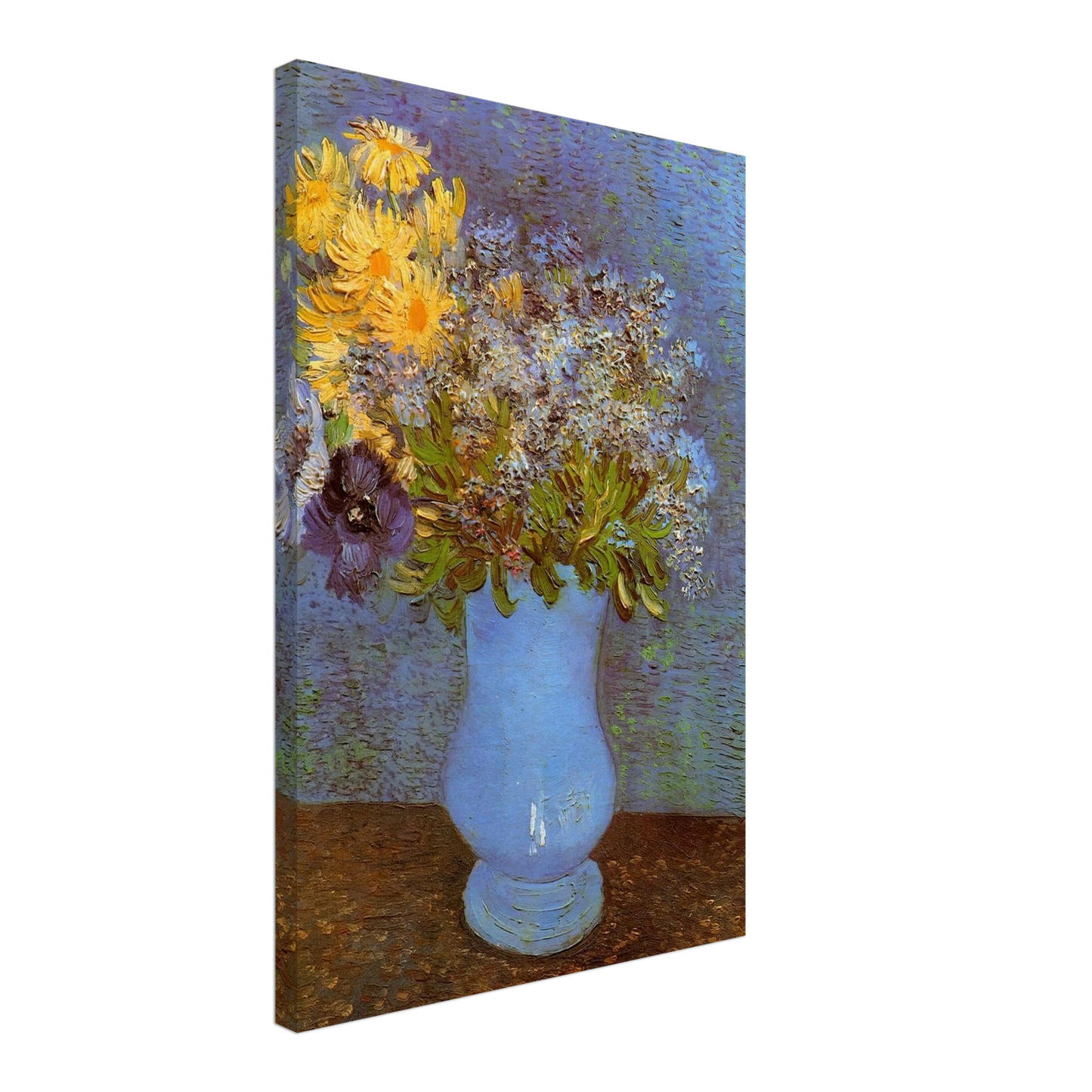 Vincent van Gogh - Vase with Lilacs, Daisies and Anemones Canvas - 70x100 cm / 28x40 inches-canvas