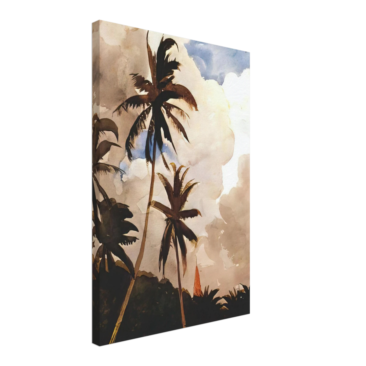 Winslow Homer - PALM TREES BAHAMAS Canvas - 70x100 cm / 28x40 inches-canvas