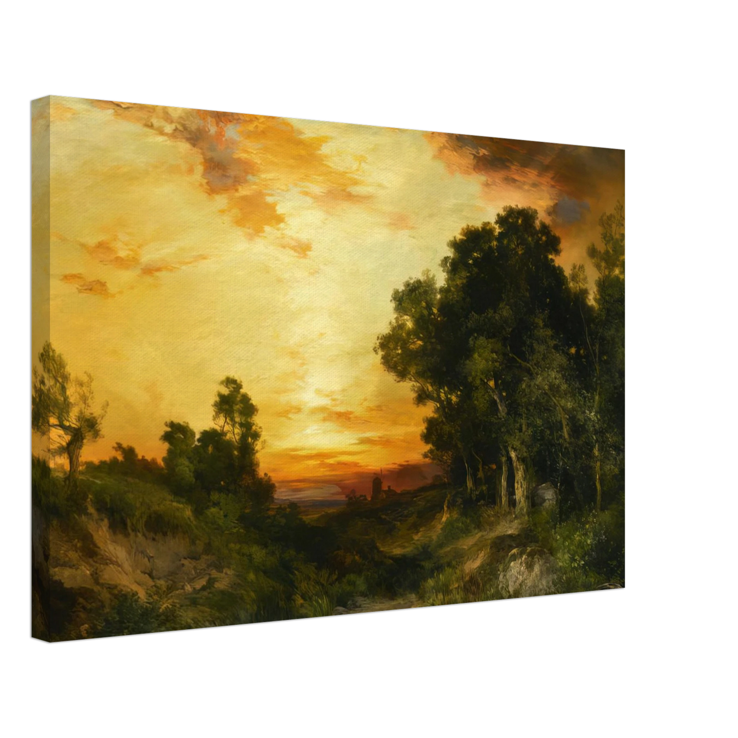 Thomas Moran - Sunset Amagansett Canvas - 40x60 cm / 16x24 inches-canvas