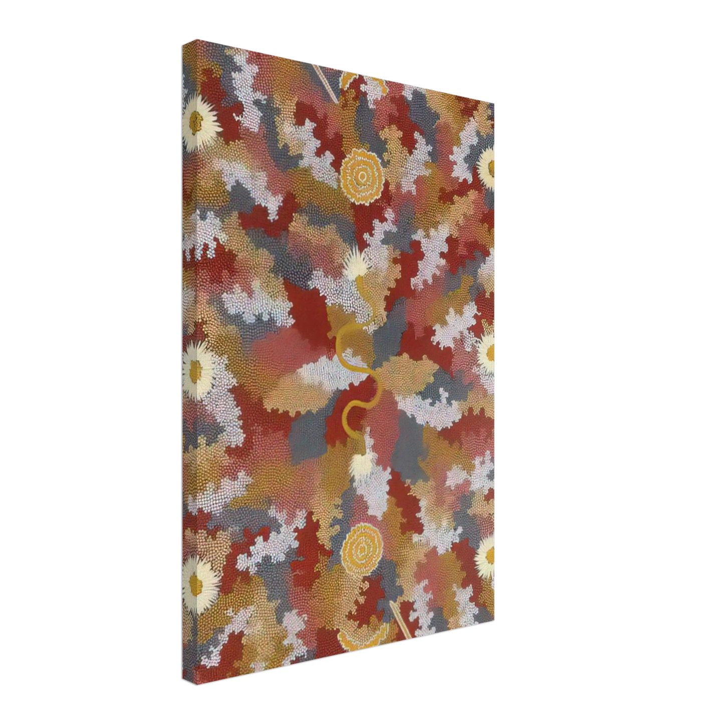 Clifford Possum Tjapaltjarri - Men's Corroborie - 1990 Canvas - 70x100 cm / 28x40 inches-canvas