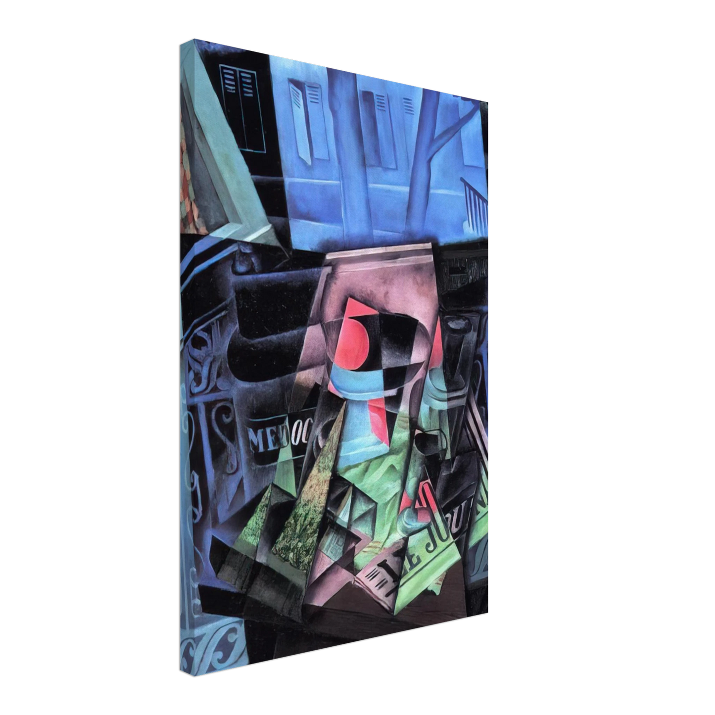 Juan Gris - STILL LIFE BEFORE AN OPEN WINDOW PLACE RAVIGNAN 1915 Canvas - 40x60 cm / 16x24 inches-canvas