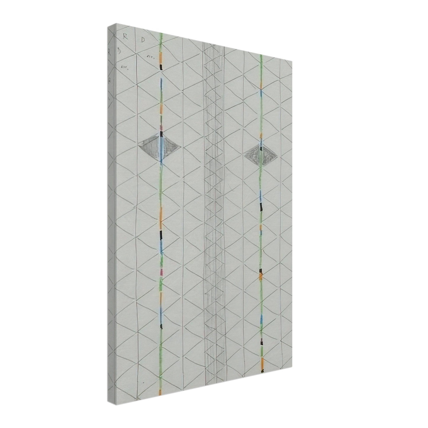 Bruno Munari - Untitled 1 - 1984 Canvas - 40x60 cm / 16x24 inches-canvas