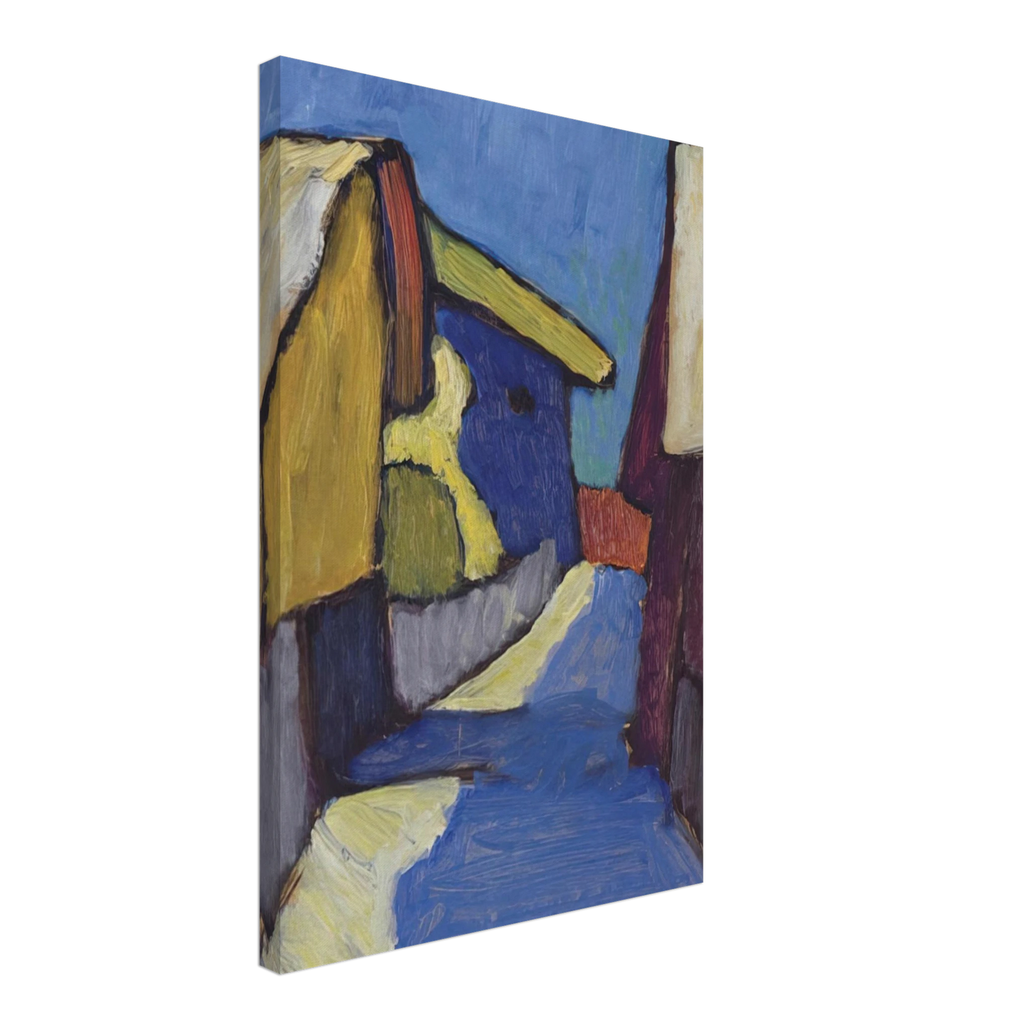 Gabriele Munter - DORFSTRASSE IN BLAU Canvas - 40x60 cm / 16x24 inches-canvas