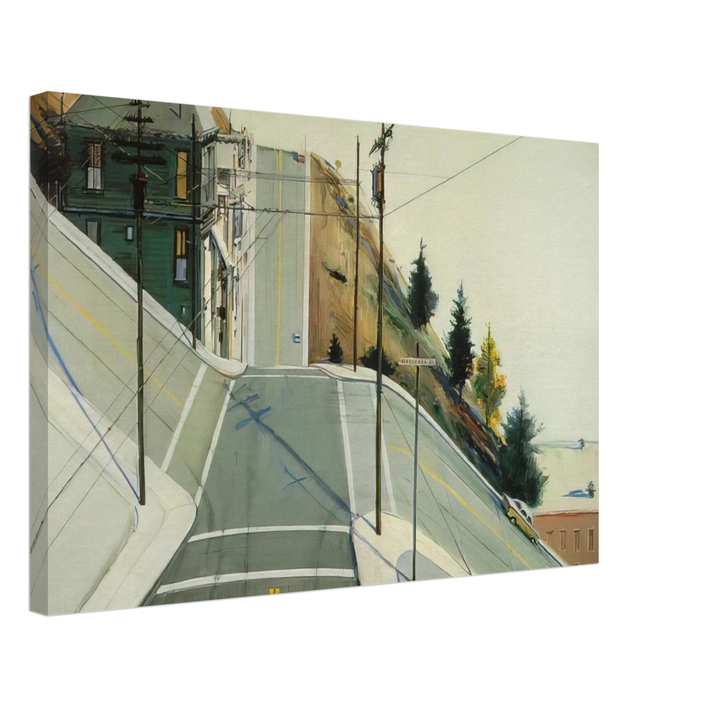 Wayne Thiebaud - 24th Street Intersection - 1977 Canvas - 40x60 cm / 16x24 inches-canvas