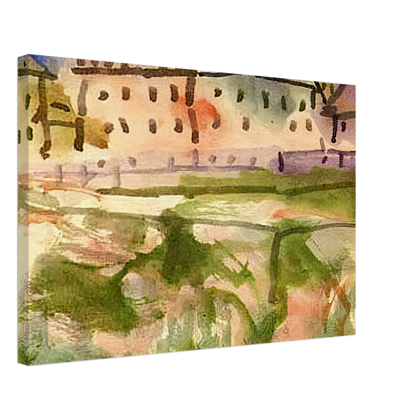 Paul Klee - HOUSES NEAR THE GRAVEL PIT 1913 Canvas - 40x60 cm / 16x24 inches-canvas