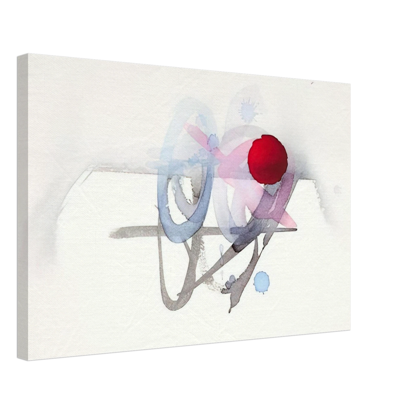 Luis Feito - UNTITLED RED BLACK PINK AND BLUE Canvas - 70x100 cm / 28x40 inches-canvas