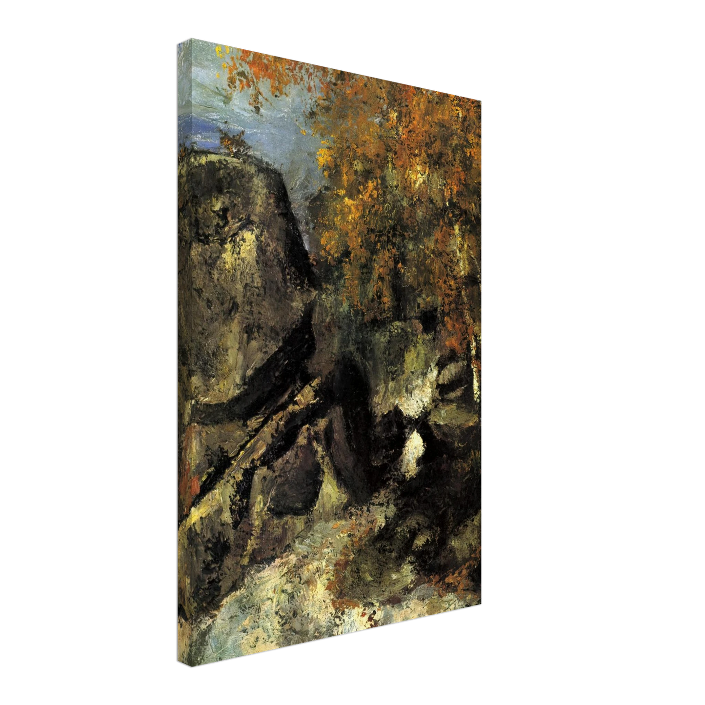 Paul Cezanne - Rock in the Forest of Fontainbleau Canvas - 70x100 cm / 28x40 inches-canvas