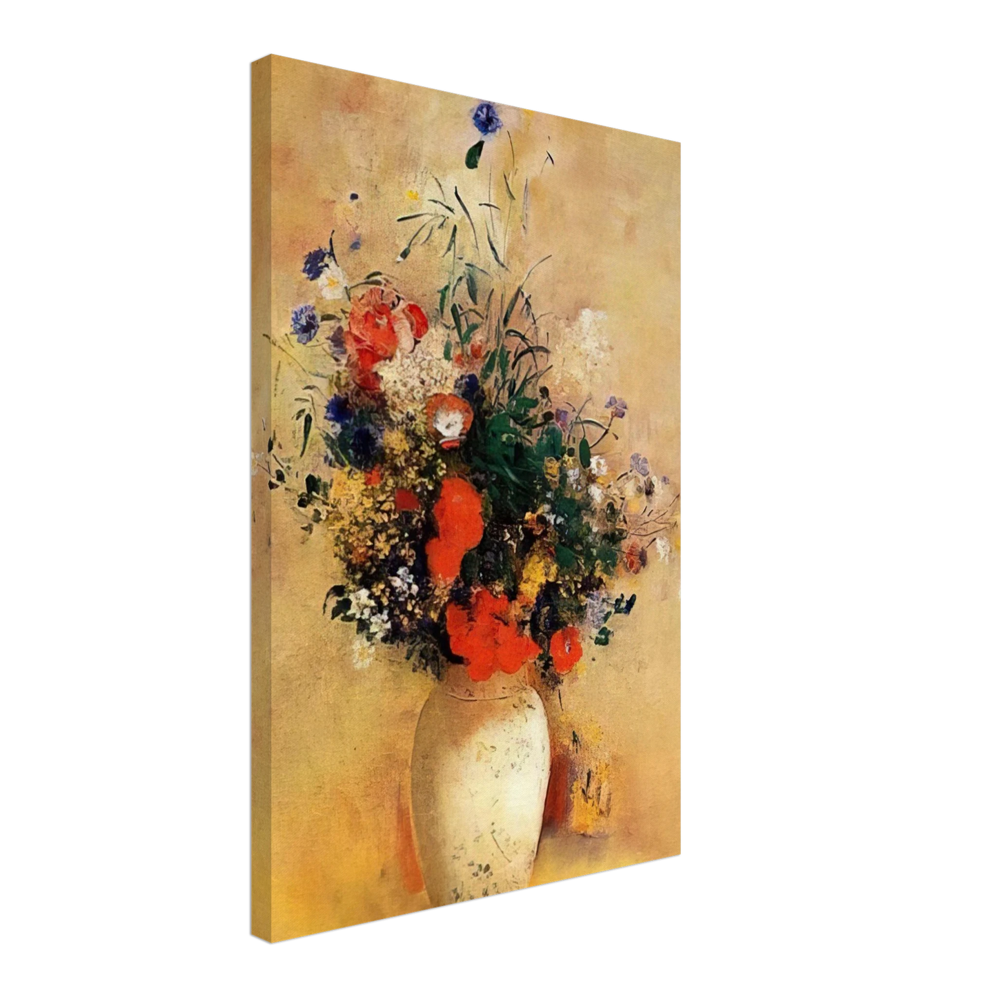 Odilon Redon - FLOWERS IN A BLUE VASE Canvas - 40x60 cm / 16x24 inches-canvas