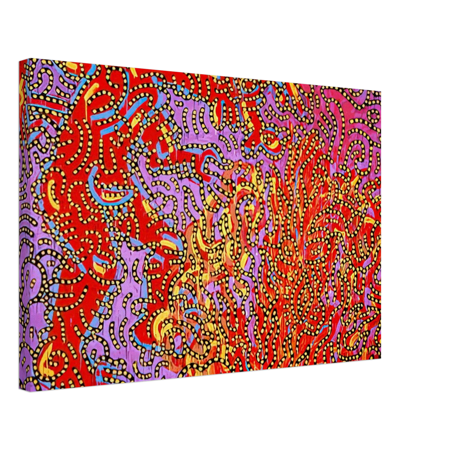 Keith Haring - MOSES AND THE BURNING BUSH 1985 Canvas - 70x100 cm / 28x40 inches-canvas