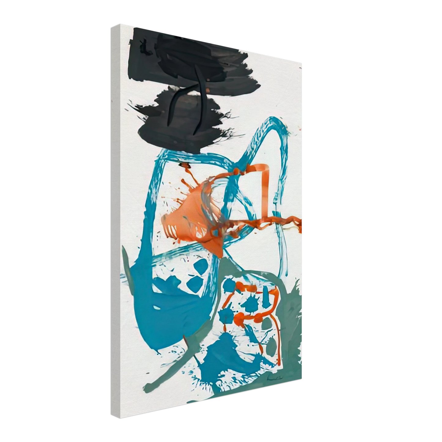 Helen Frankenthaler - Winter Figure with Black Overhead, 1959- Canvas - 40x60 cm / 16x24 inches-canvas