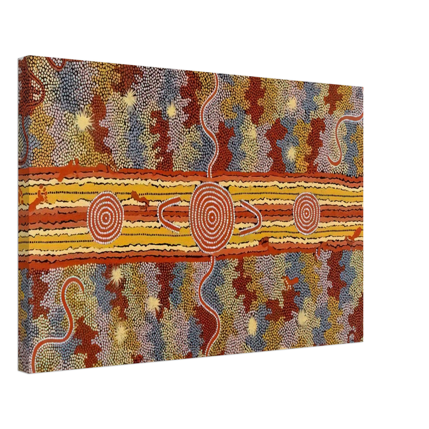 Clifford Possum Tjapaltjarri - Corrobboree Dreaming - Native Art Canvas - 70x100 cm / 28x40 inches-canvas