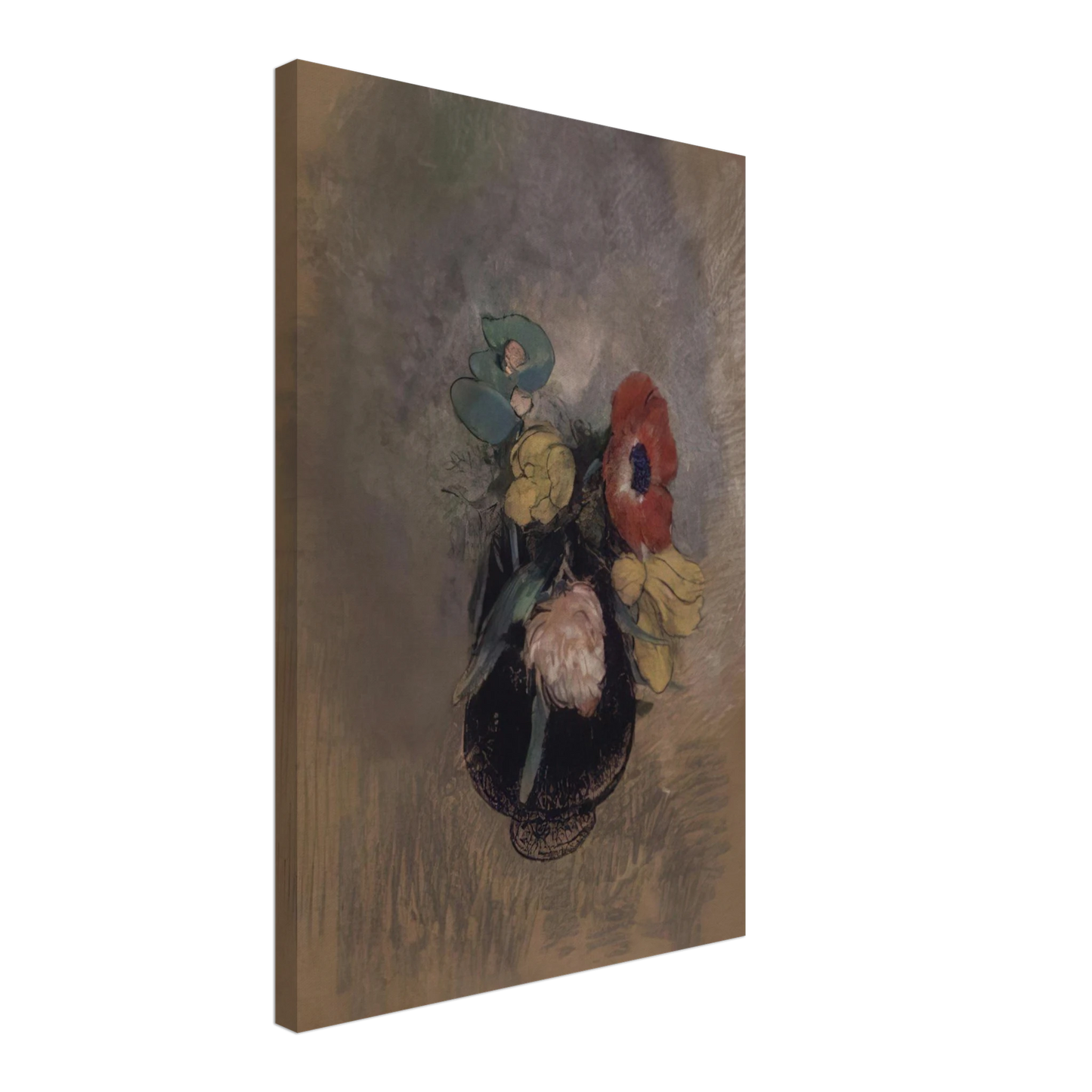 Odilon Redon - ANEMONES AND TULIPS Canvas - 70x100 cm / 28x40 inches-canvas