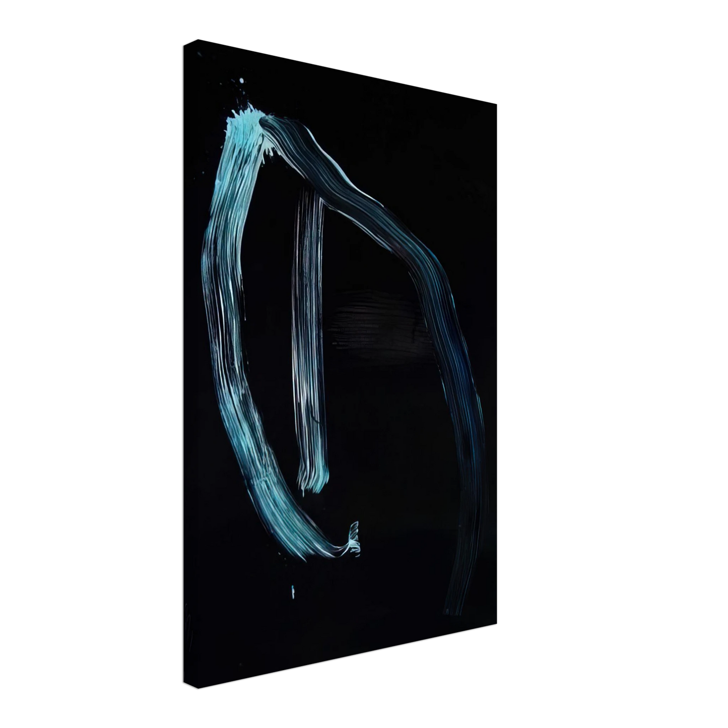 Jiro Yoshihara - Blue Calligraphic Lines on Dark Blue - 1963 Canvas - 70x100 cm / 28x40 inches-canvas