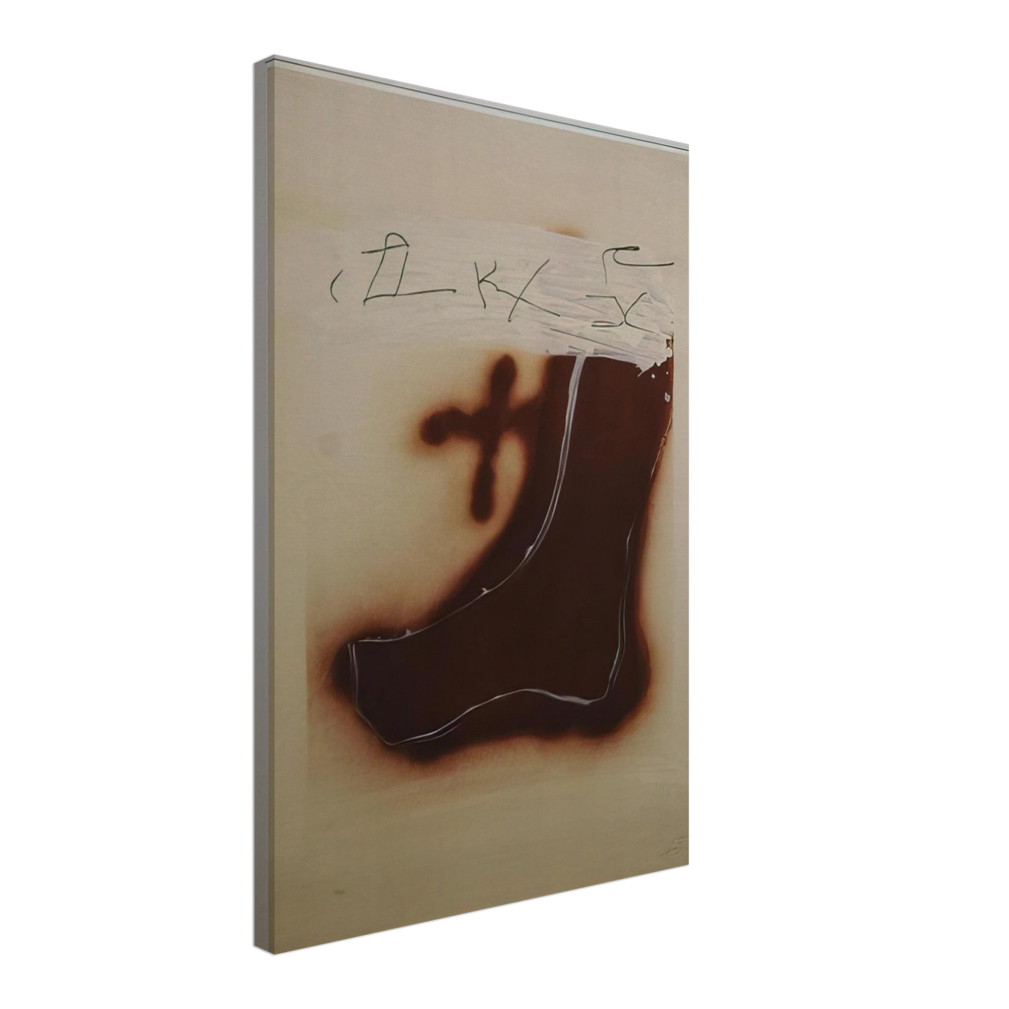 Antoni Tapies - PIED MARRON 1982 Canvas - 40x60 cm / 16x24 inches-canvas