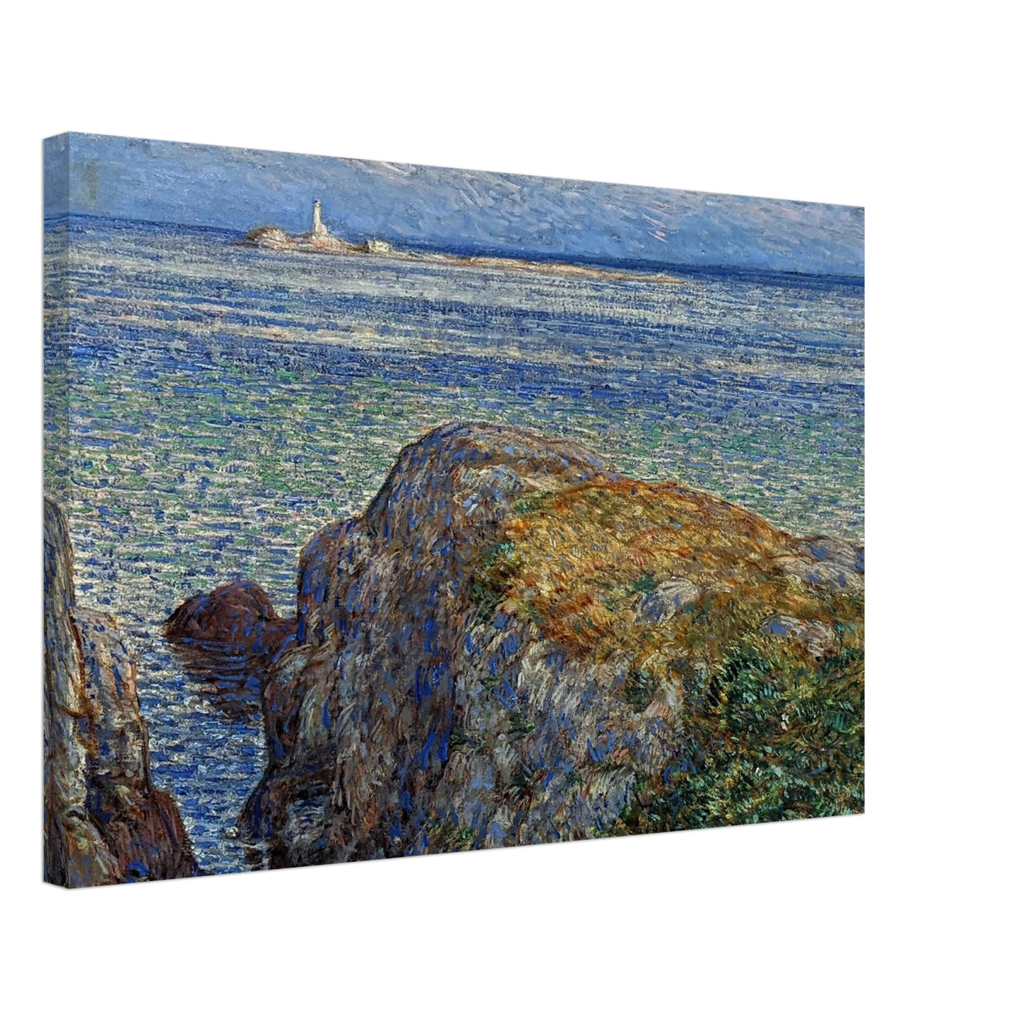 Childe Hassam - White island light isles of shoals at sundown Canvas - 40x60 cm / 16x24 inches-canvas