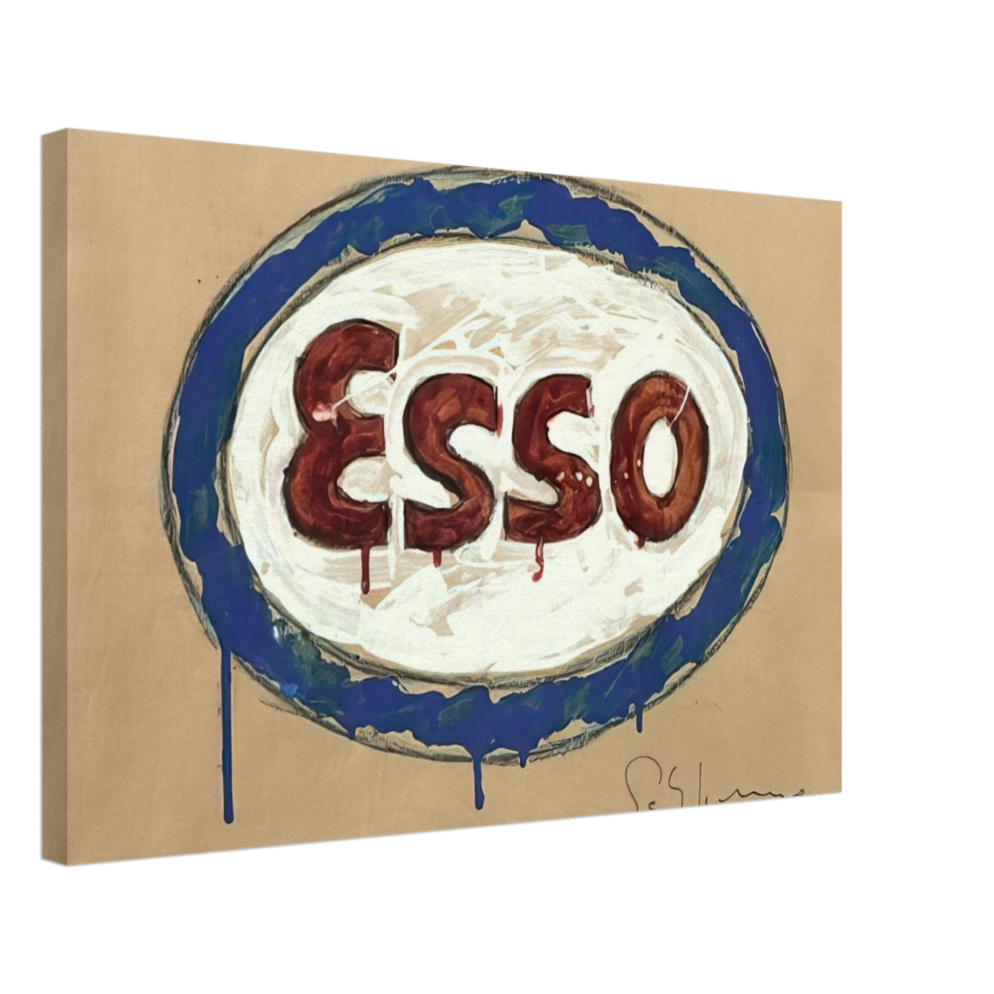 Mario Schifano - Esso - Pop Art Canvas - 70x100 cm / 28x40 inches-canvas