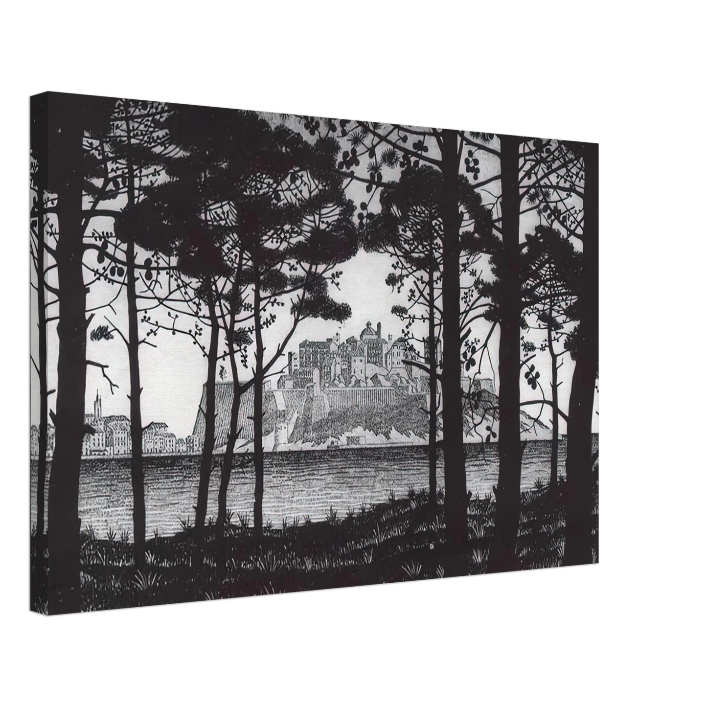 MC Escher - PINETA OF CALVI CORSICA Canvas - 40x60 cm / 16x24 inches-canvas