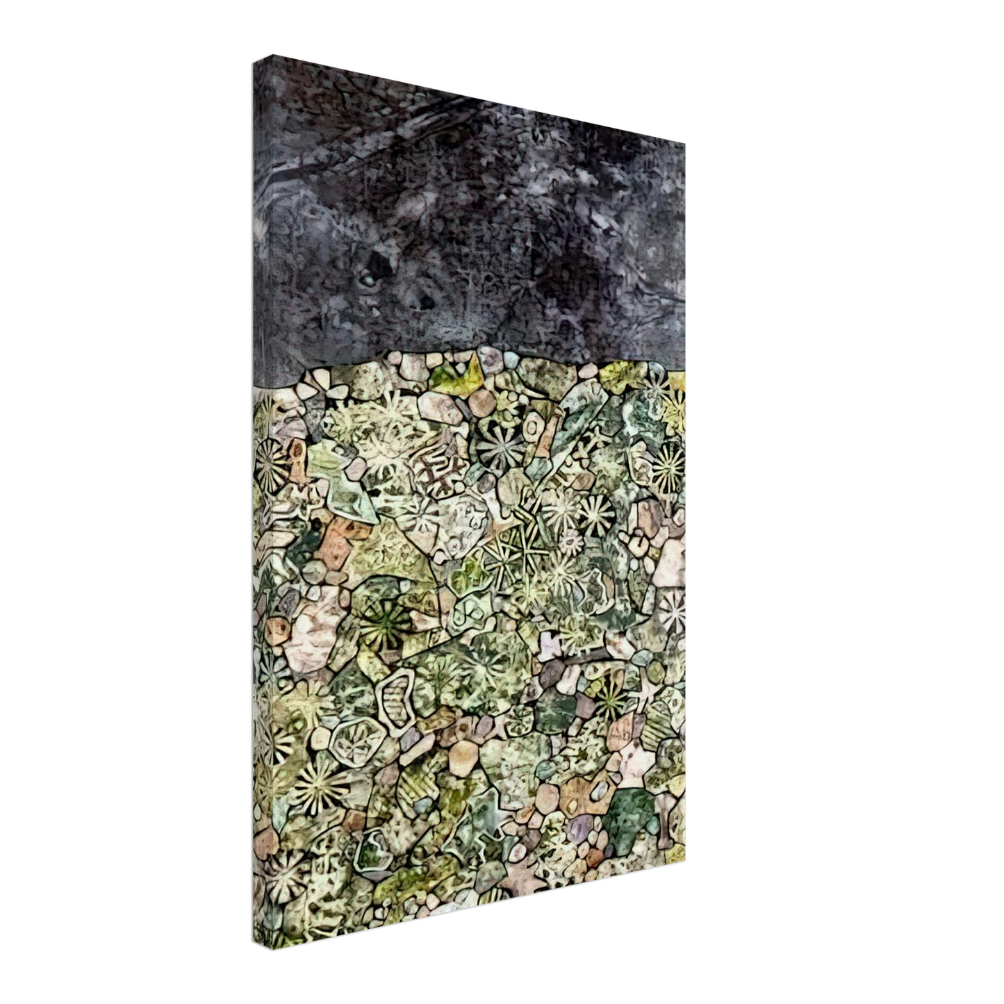 Jean Dubuffet - I LIVE IN A COUNTRY LAUGHING Canvas - 70x100 cm / 28x40 inches-canvas