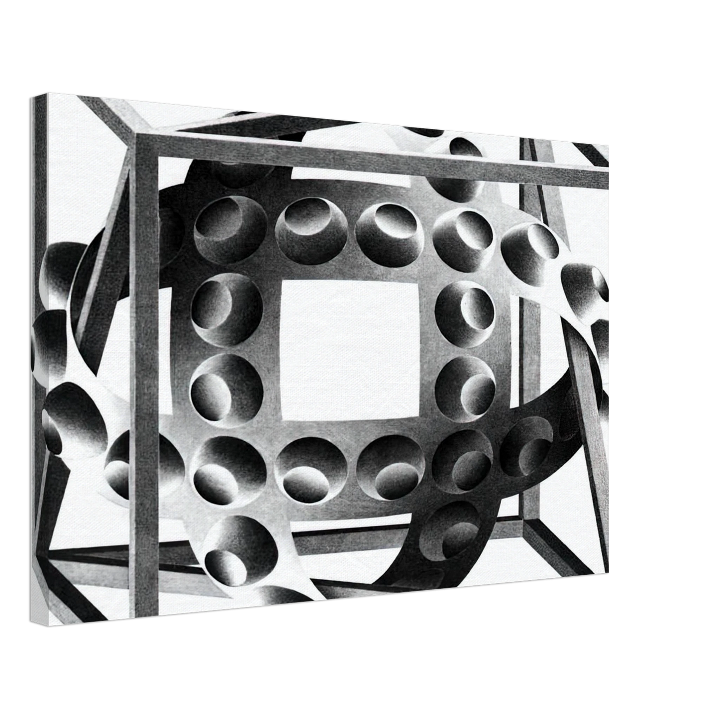 MC Escher - CUBE WITH MAGIC RIBBONS Canvas - 70x100 cm / 28x40 inches-canvas