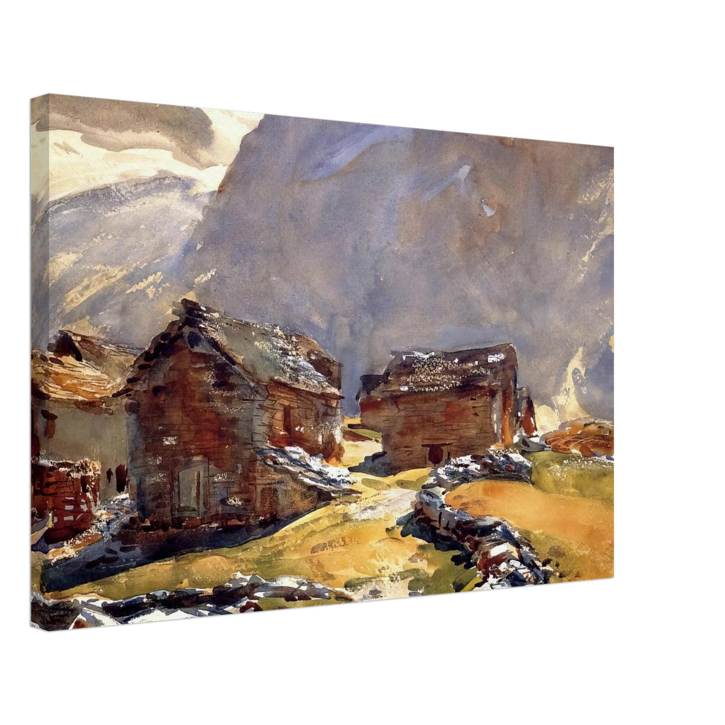 John Singer Sargent - Simplon Pass Chalets Canvas - 70x100 cm / 28x40 inches-canvas