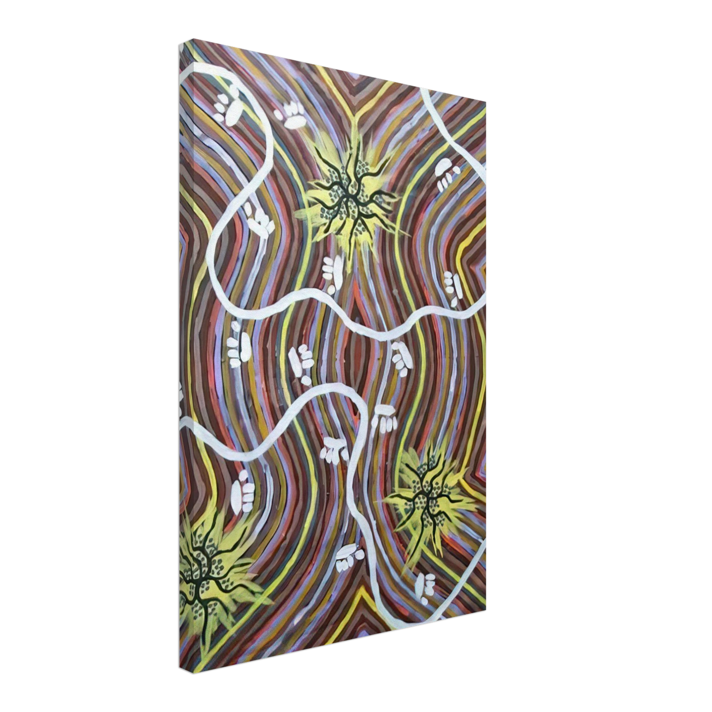 Clifford Possum Tjapaltjarri - Possum Country - 1995 Canvas - 40x60 cm / 16x24 inches-canvas