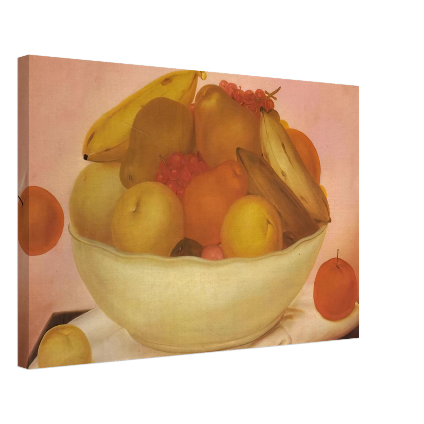 Fernando Botero - STILL LIFE WITH ORANGE FALLING Canvas - 70x100 cm / 28x40 inches-canvas