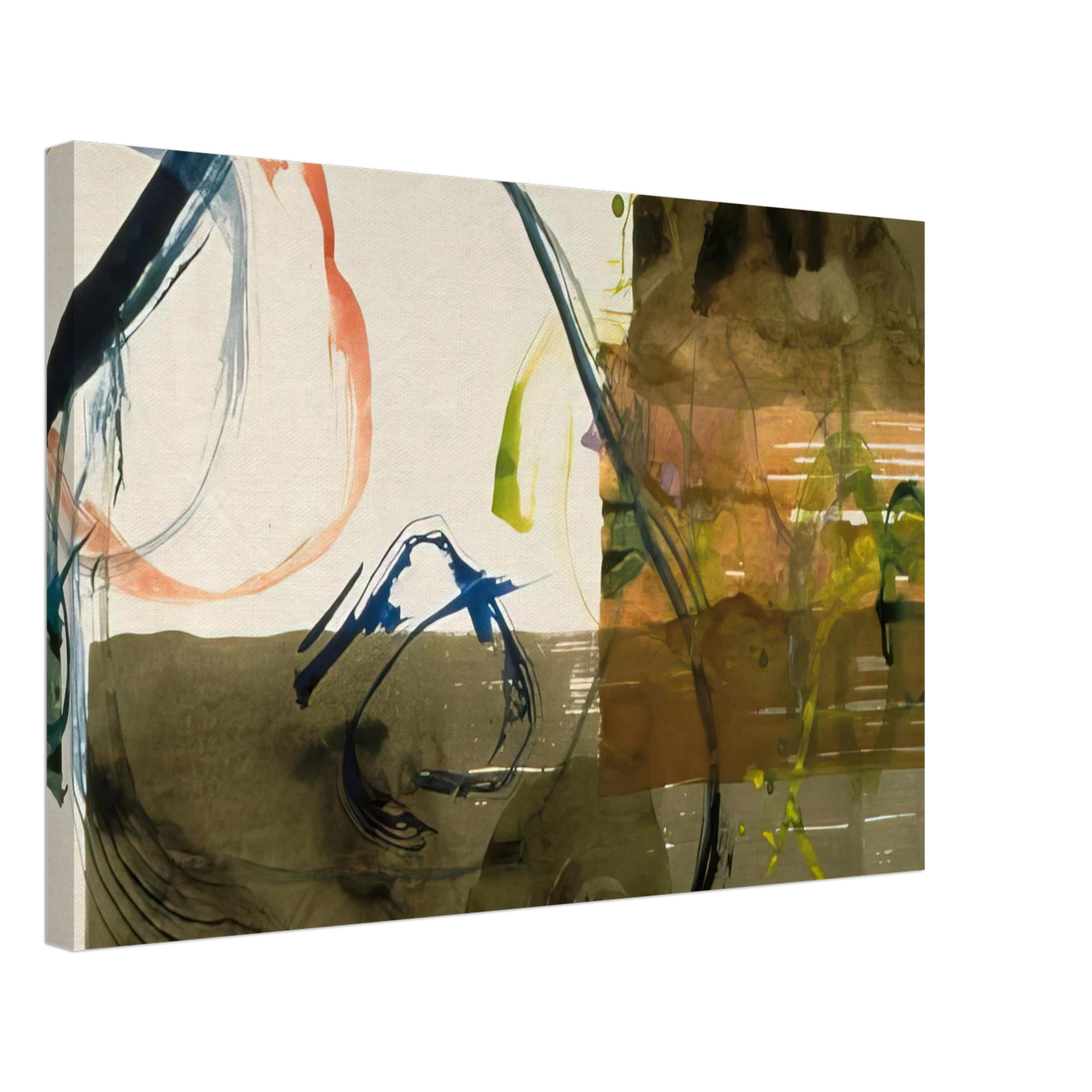 John Cage - New River Watercolor, Series I, #5 - 1988 Canvas - 70x100 cm / 28x40 inches-canvas