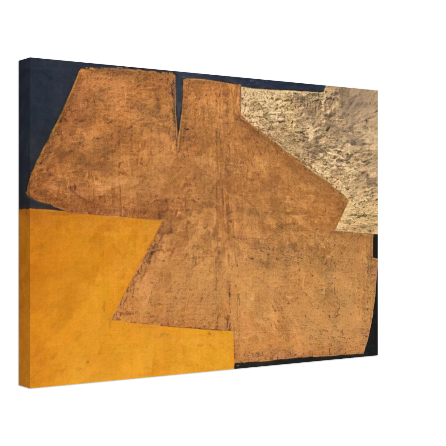 Serge Poliakoff - Composition jaune, mauve, bleu et noir La table d'or - 1952 Canvas - 40x60 cm / 16x24 inches-canvas