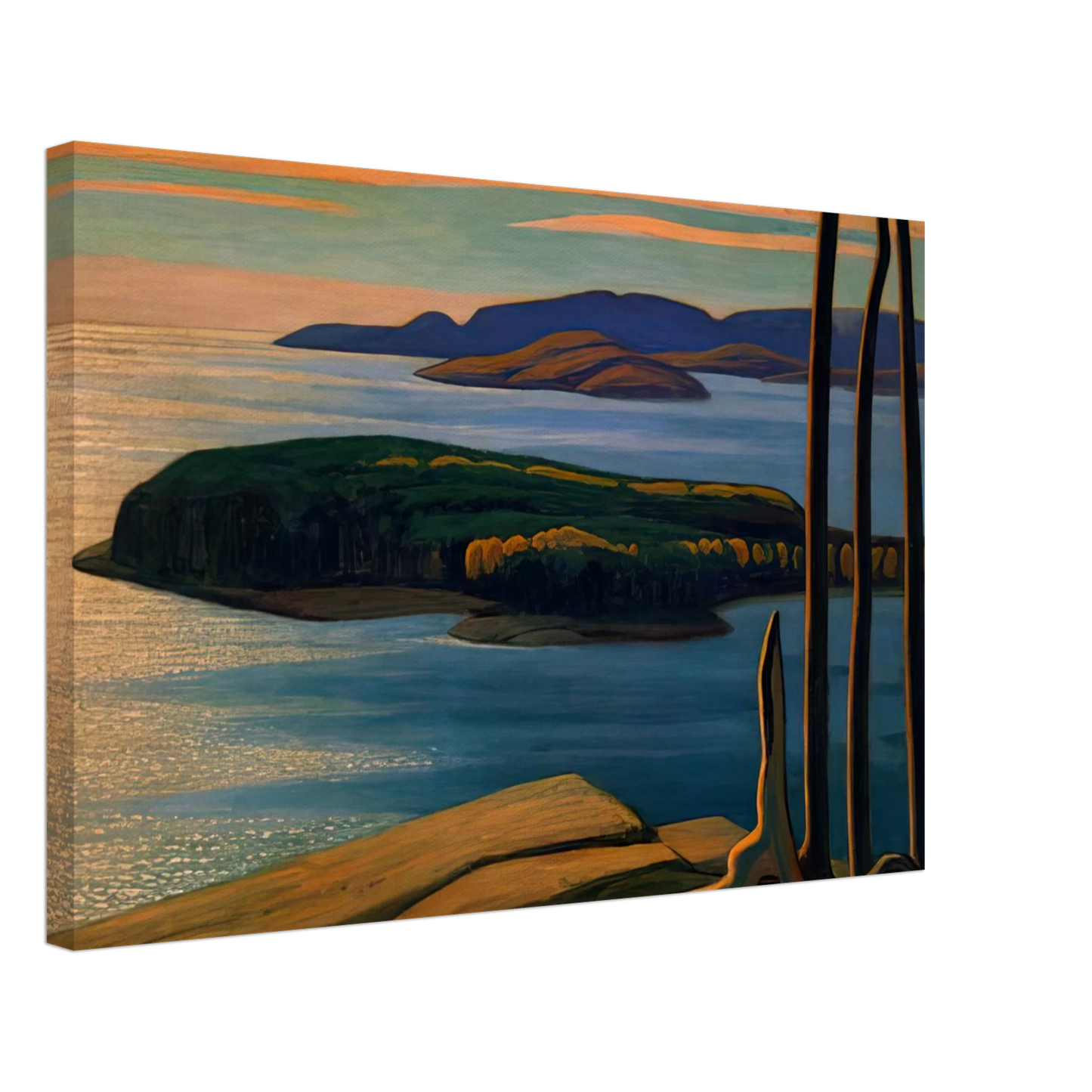 Lawren Harris - Afternoon Sun, Lake Superior - 1924 Canvas - 70x100 cm / 28x40 inches-canvas
