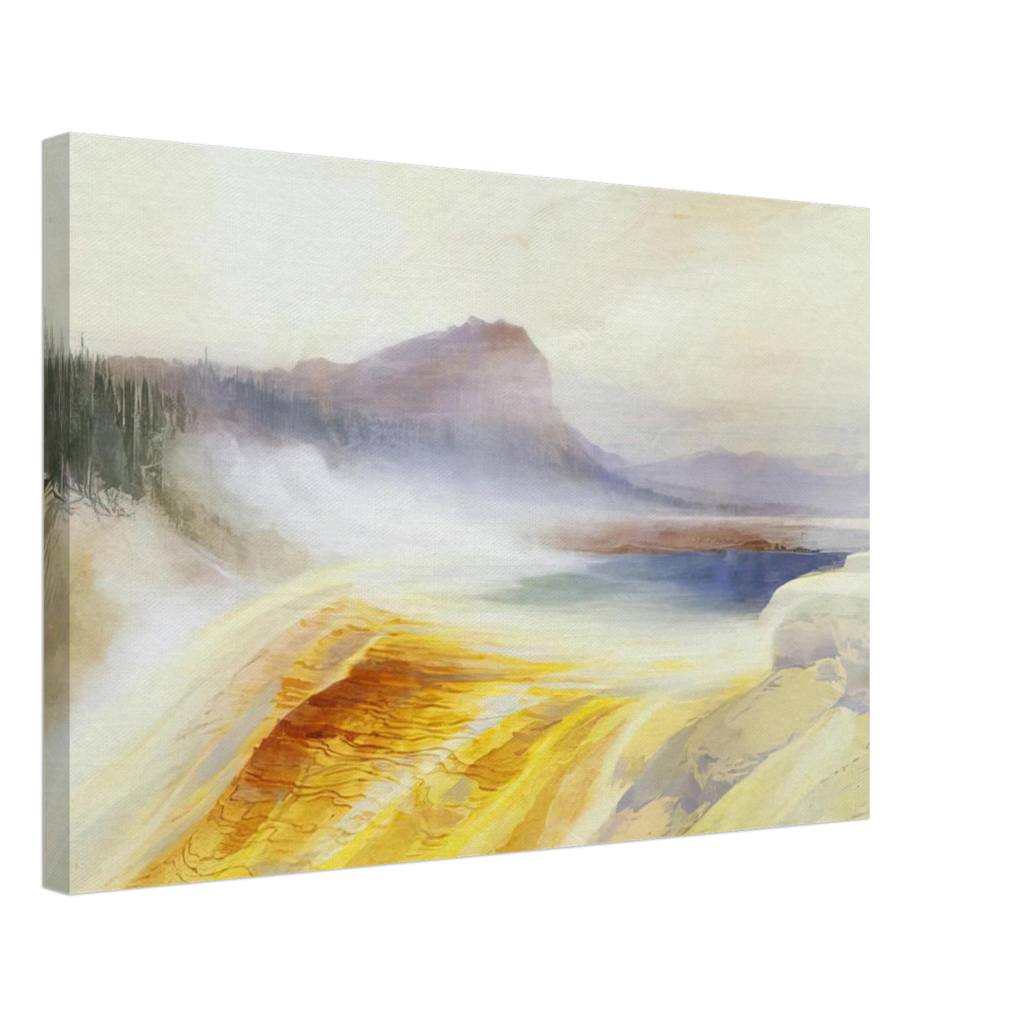 Thomas Moran - Great Blue Spring of the Lower Geyser Basin Canvas - 70x100 cm / 28x40 inches-canvas