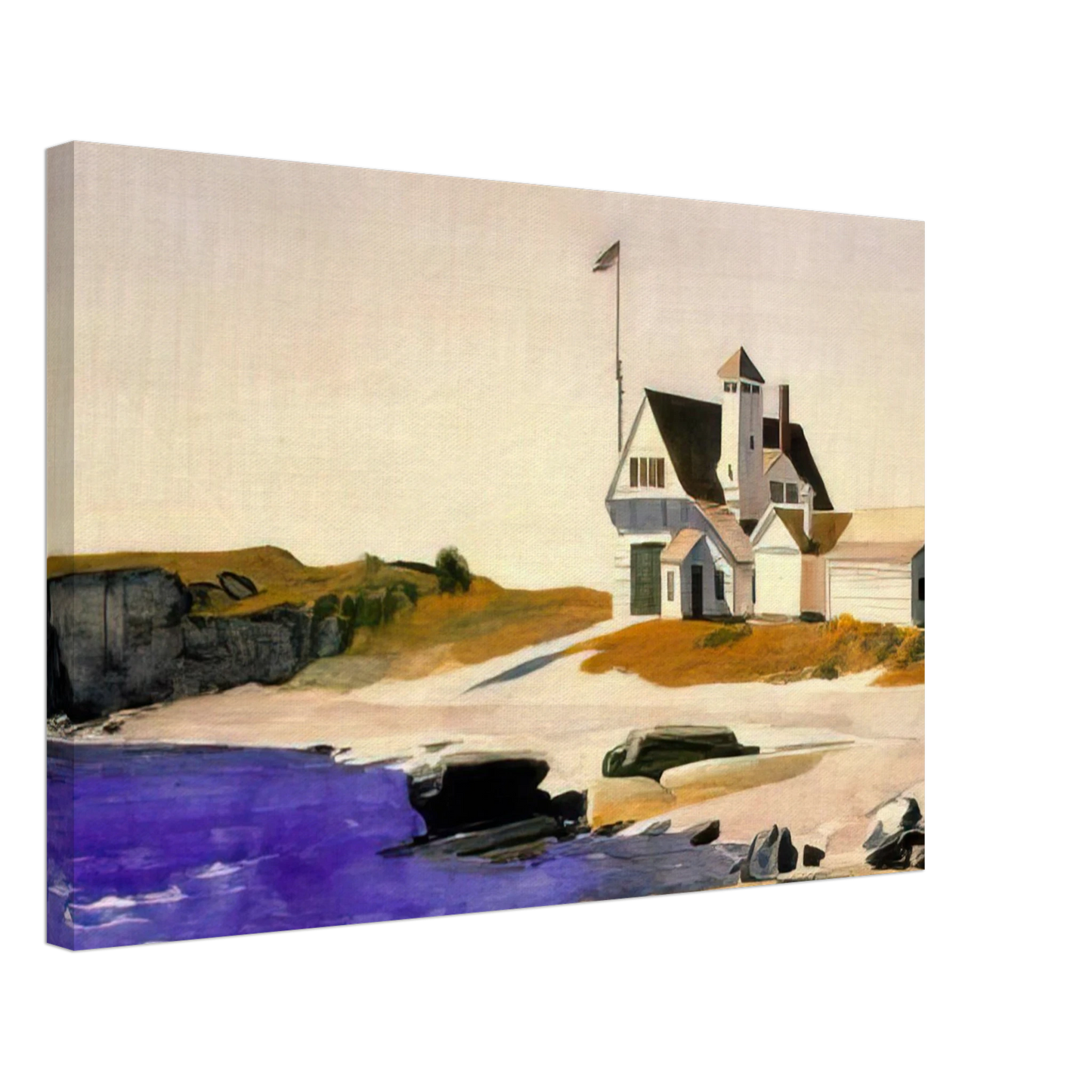 Edward Hopper - Coast Guard Station, Two Lights, Maine Canvas - 40x60 cm / 16x24 inches-canvas