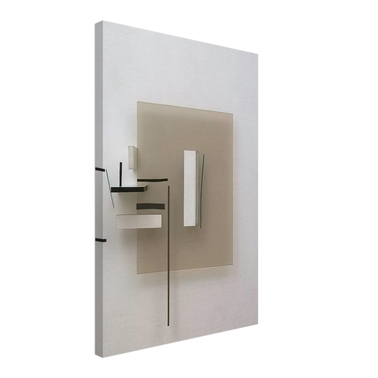 Victor Pasmore - Synthetic Construction White and Black - 1966 Canvas - 70x100 cm / 28x40 inches-canvas