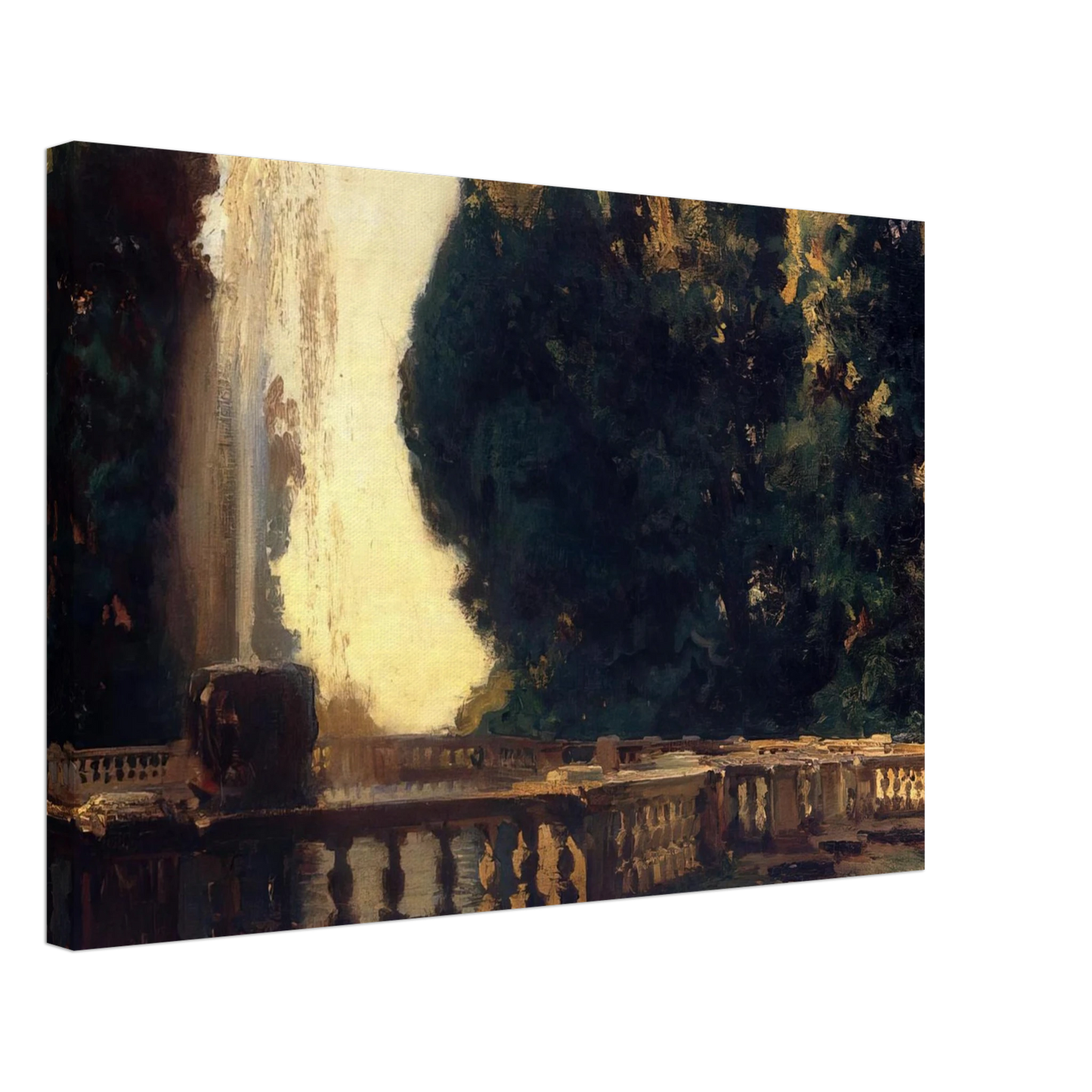 John Singer Sargent - Villa Torlonia, Fountain Canvas - 40x60 cm / 16x24 inches-canvas
