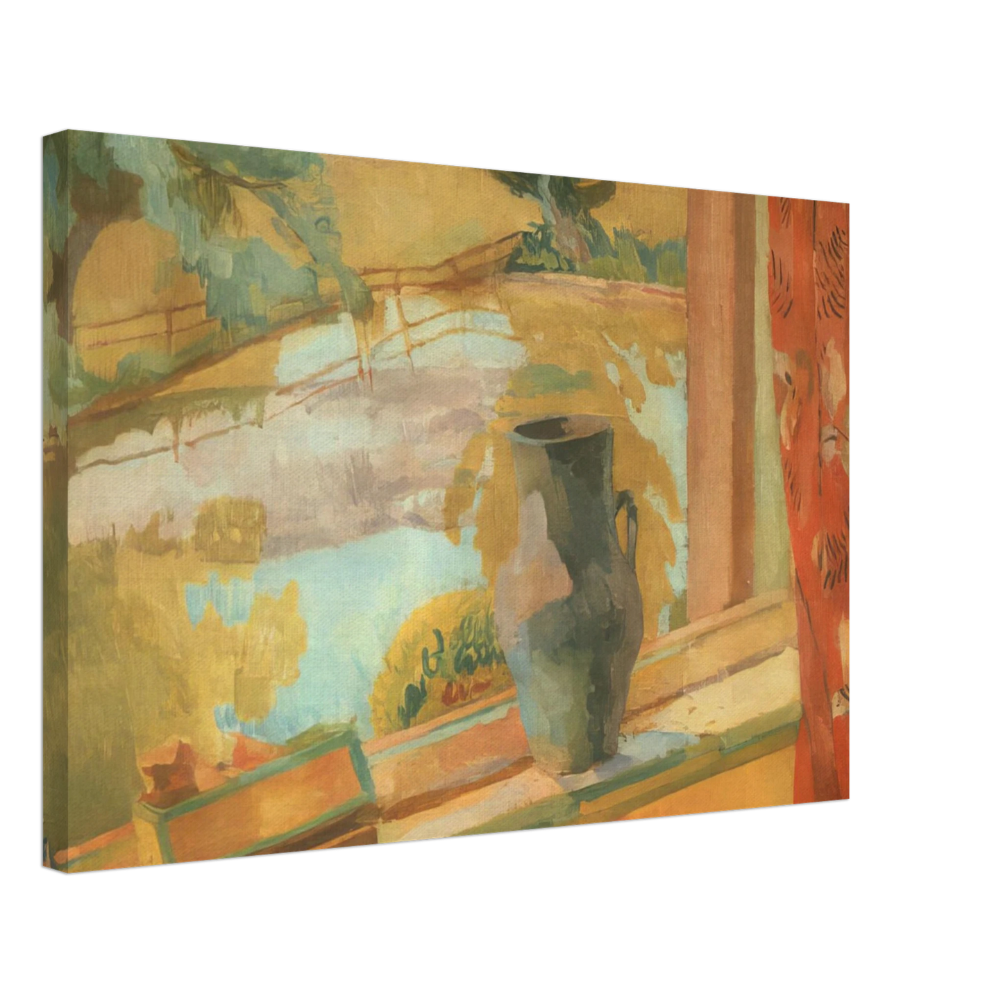 Vanessa Bell - VIEW OF THE POND AT CHARLESTON 1919 Canvas - 70x100 cm / 28x40 inches-canvas