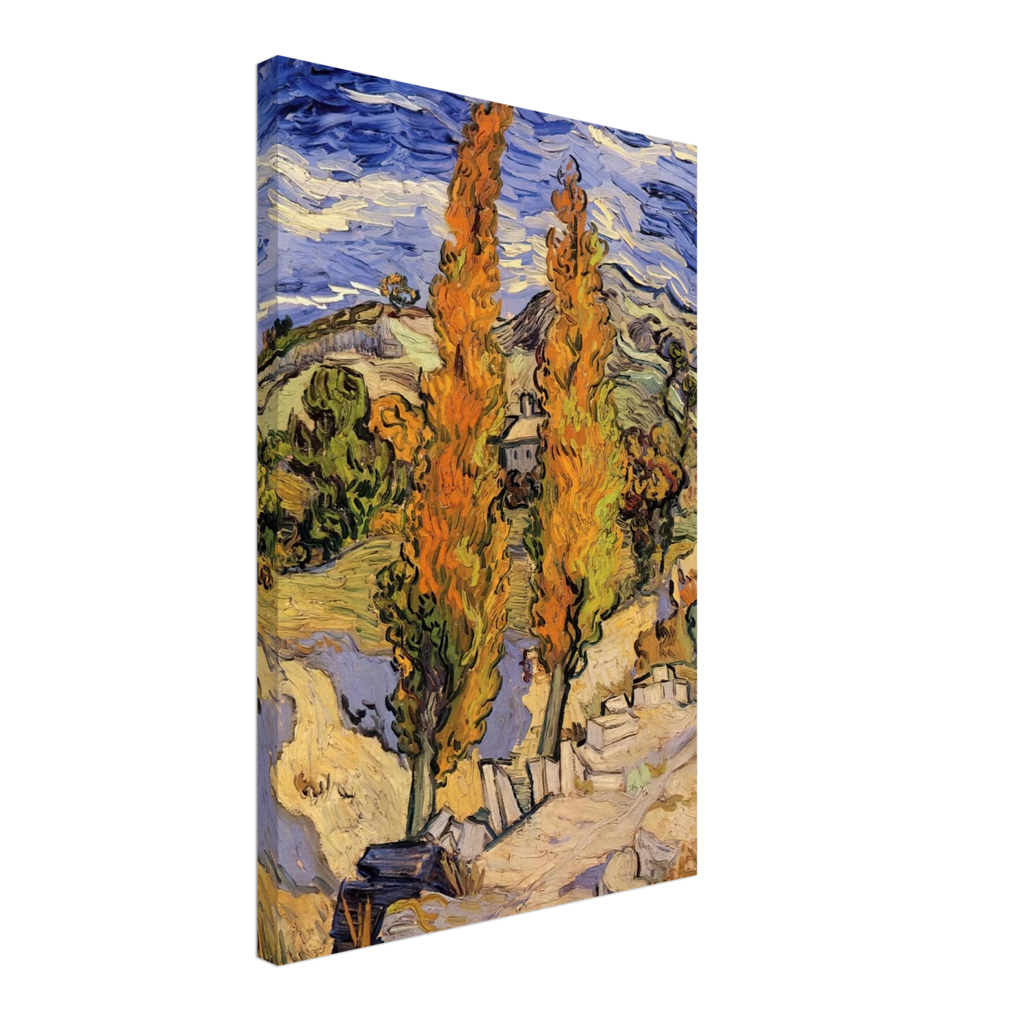 Vincent van Gogh - Two Poplars on a Hill Canvas - 70x100 cm / 28x40 inches-canvas