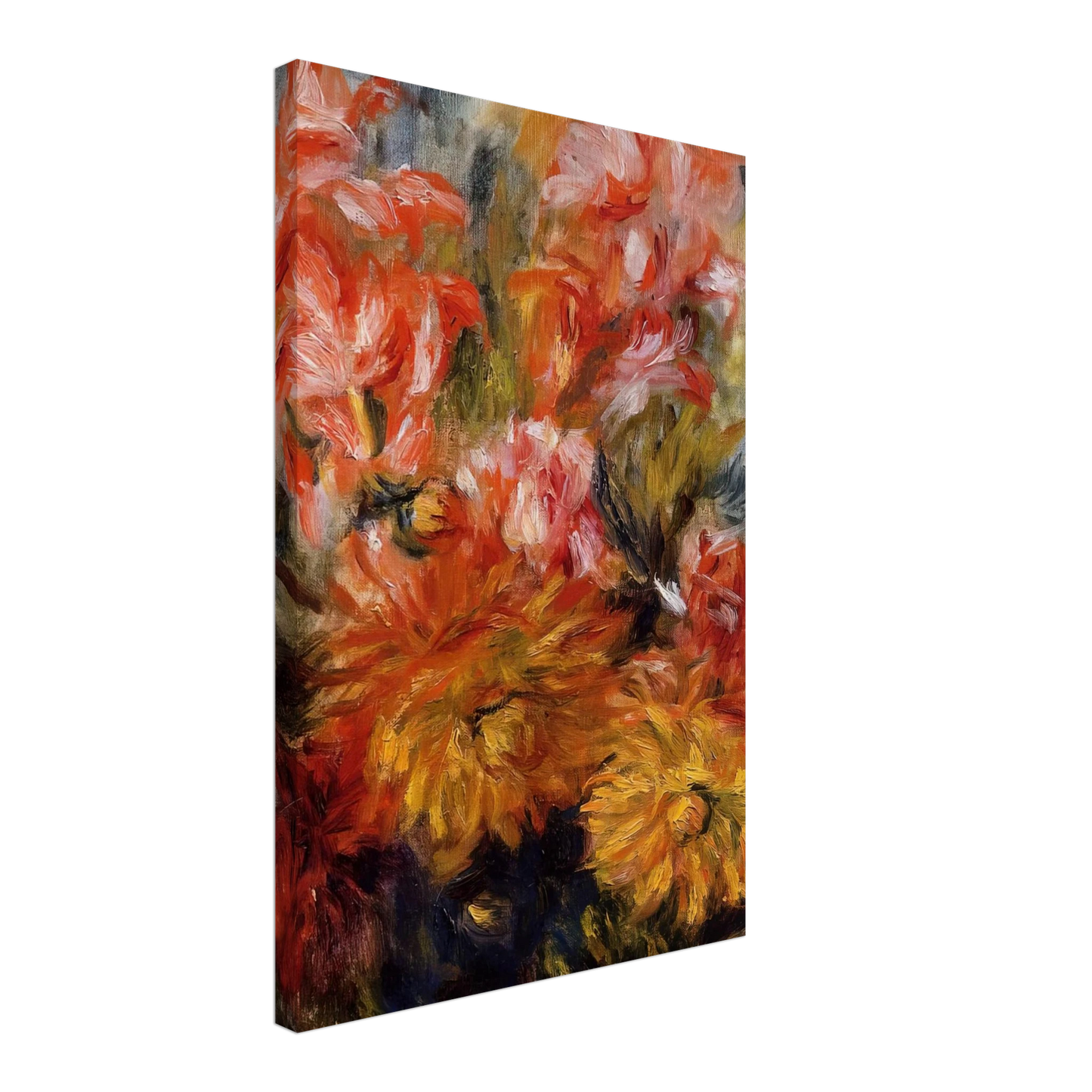 Pierre-Auguste Renoir - Gladiolas in a Blue Vase Canvas - 40x60 cm / 16x24 inches-canvas
