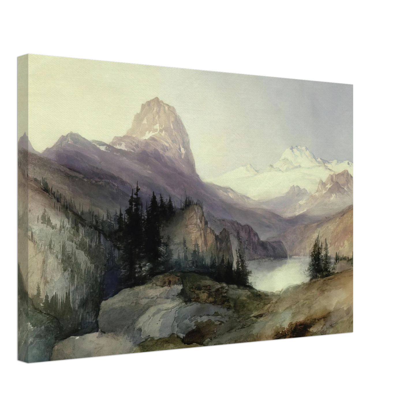 Thomas Moran - In the Bighorn Mountains Canvas - 70x100 cm / 28x40 inches-canvas